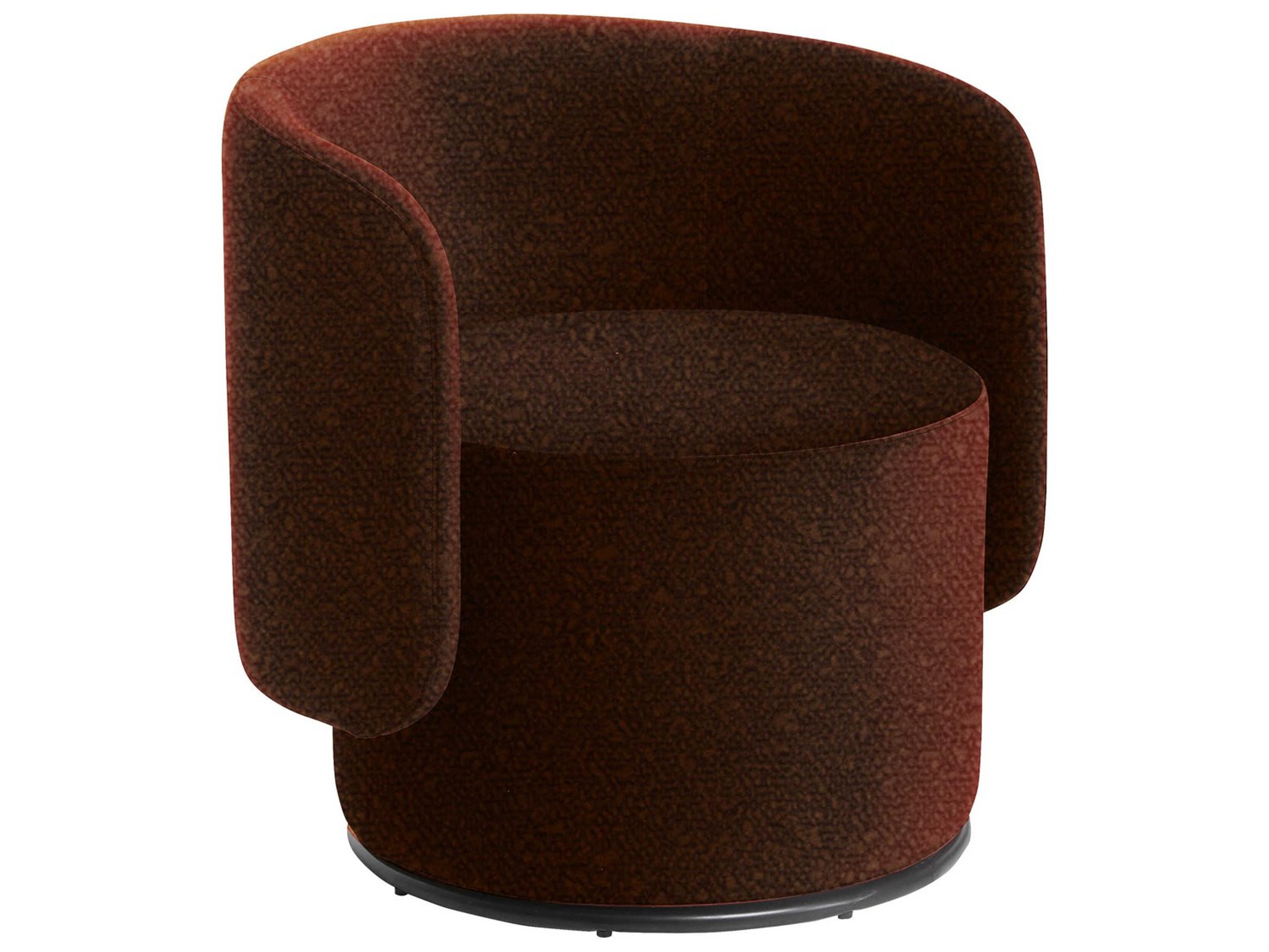 Mobital Biarritz Swivel Brown Fabric Accent Chair