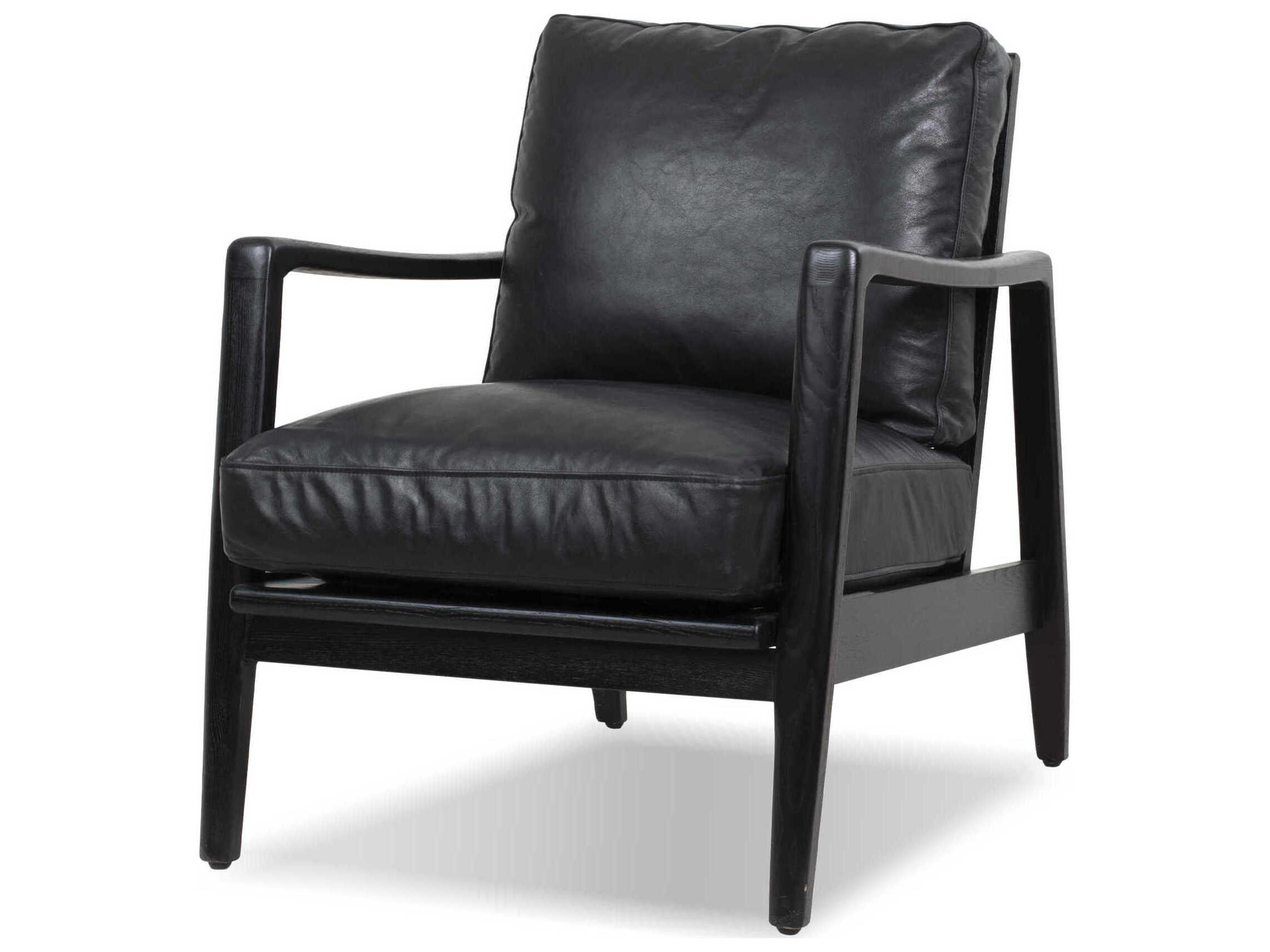 Mobital Craftsman Black Leather Accent Chair