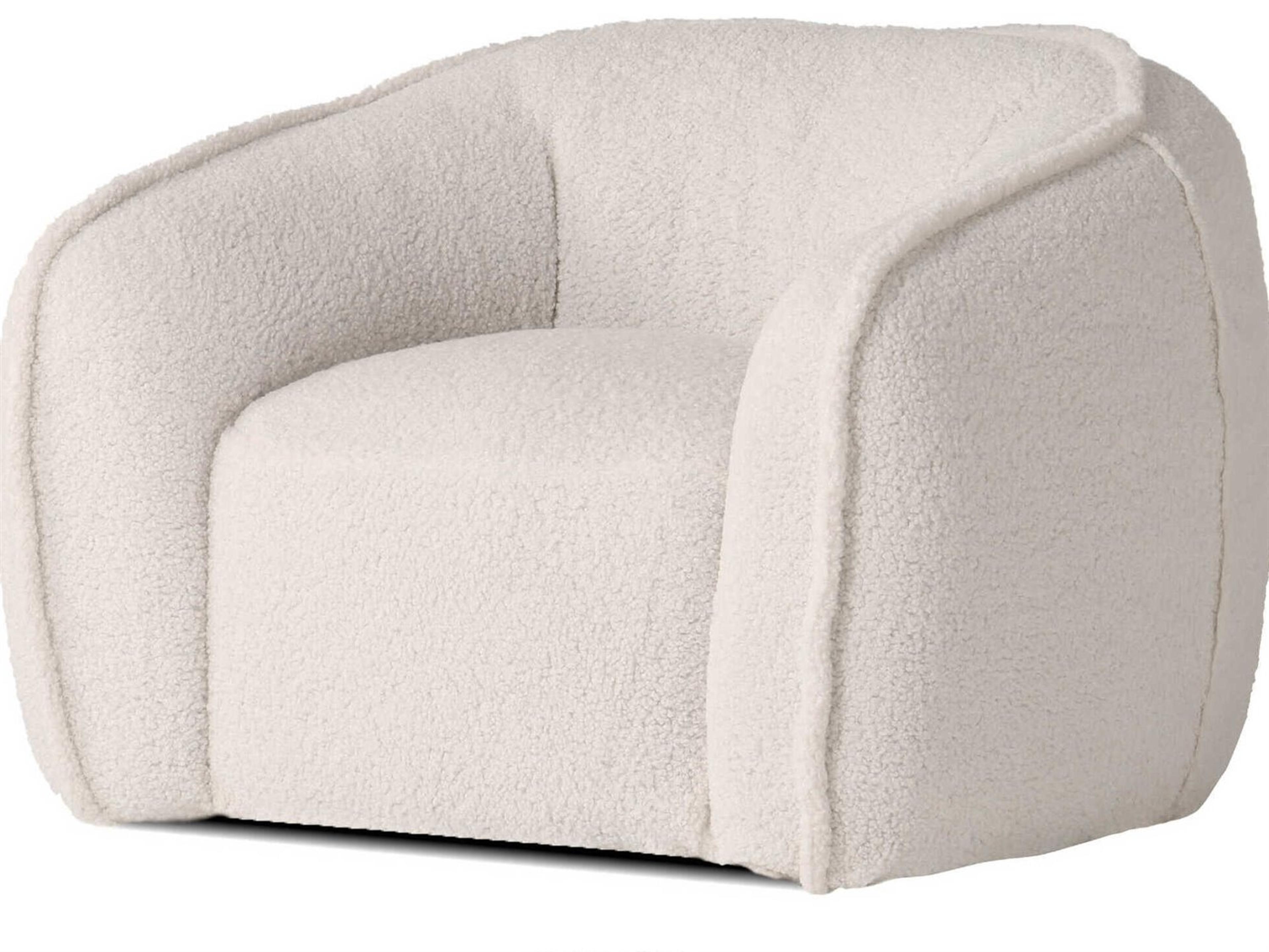 Mobital Duffy Swivel White Fabric Accent Chair