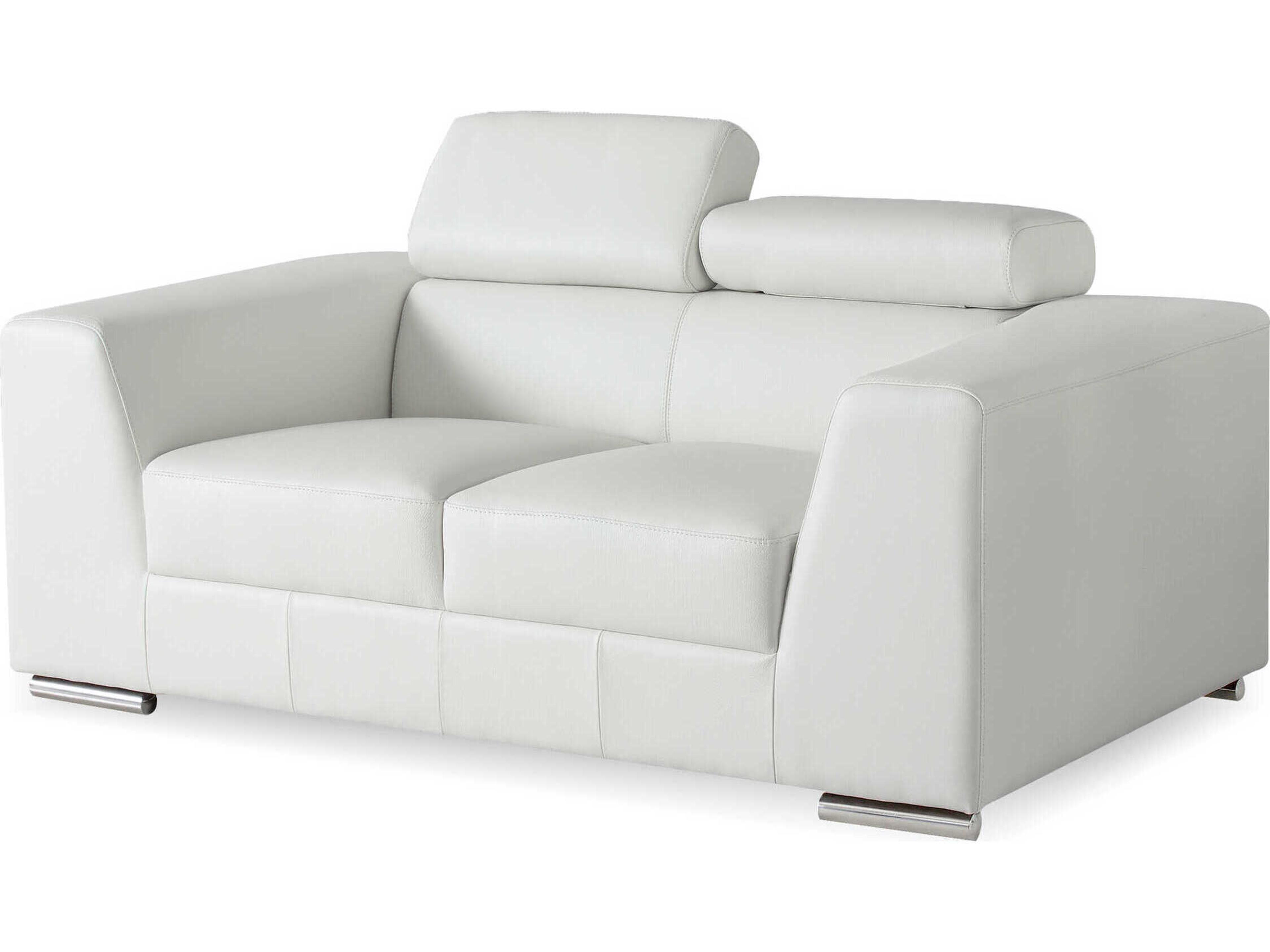 Mobital Icon White Leather Loveseat