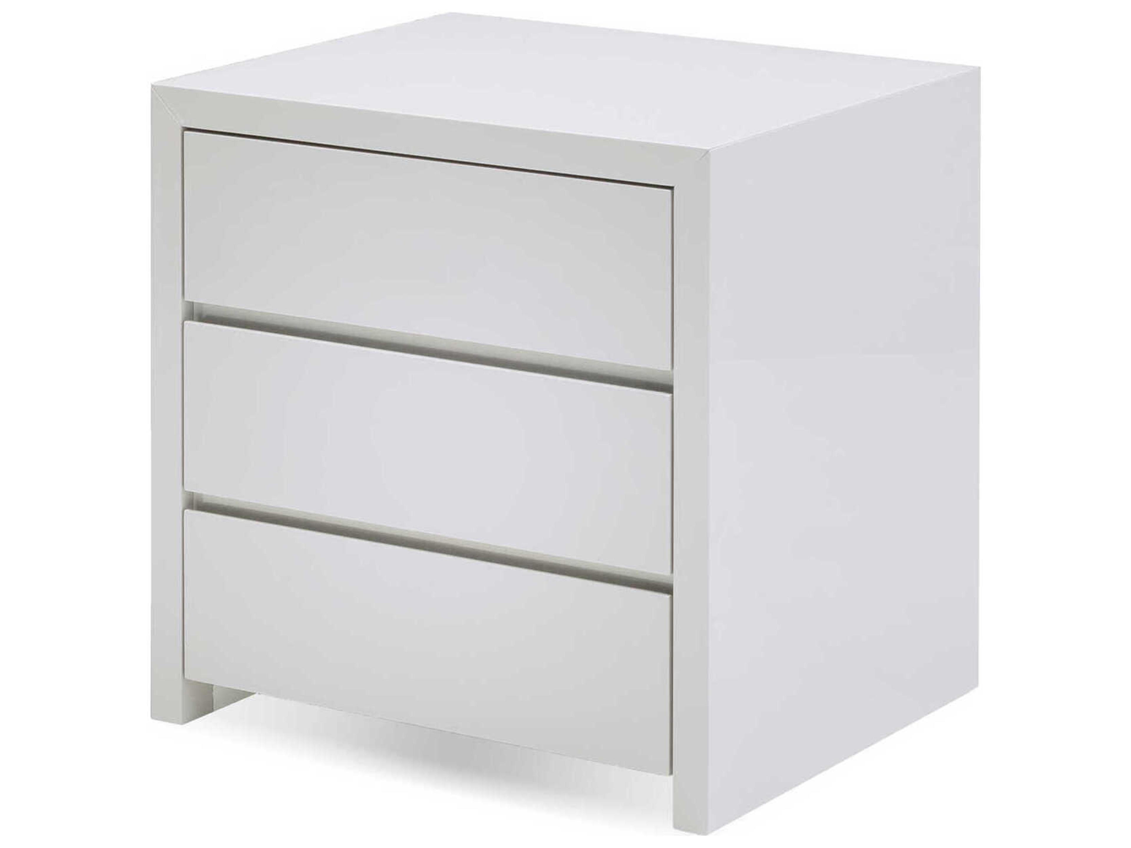 Mobital Blanche 3-Drawers White Nightstand