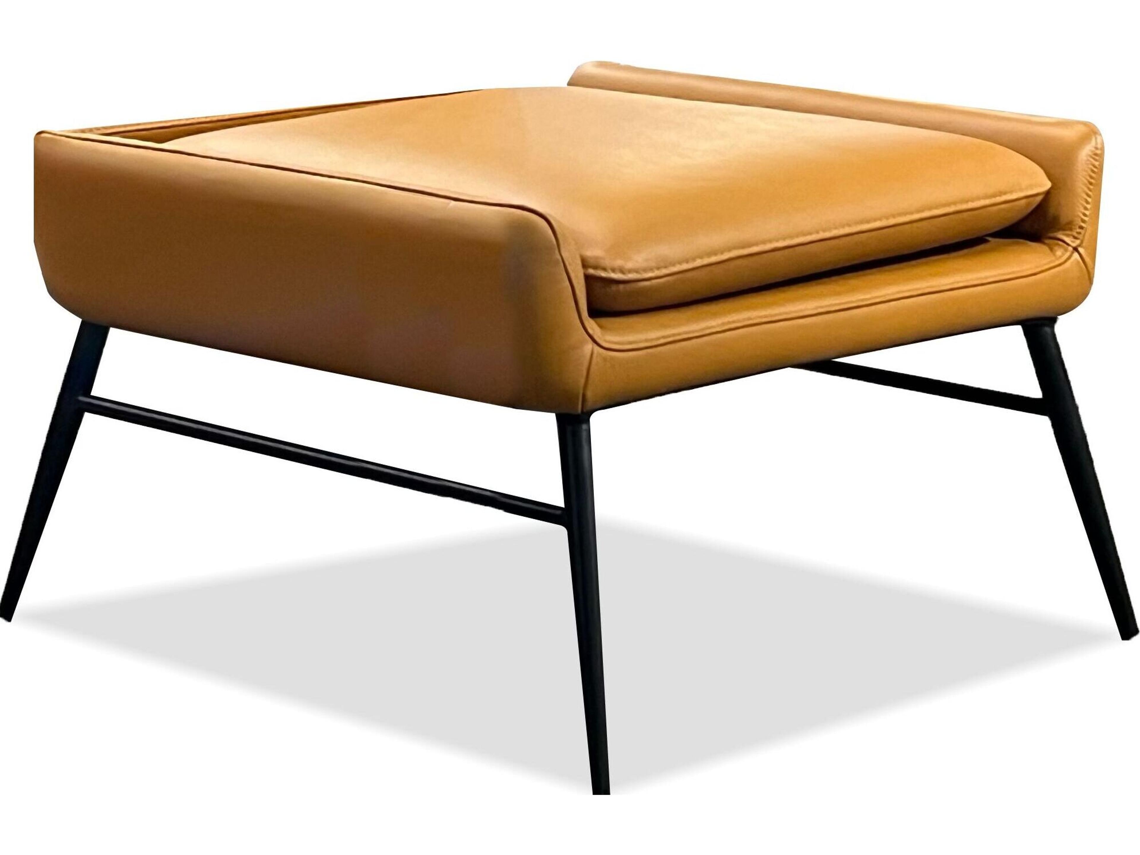 Mobital Morisson Vintage Whiskey Leather Brown Ottoman