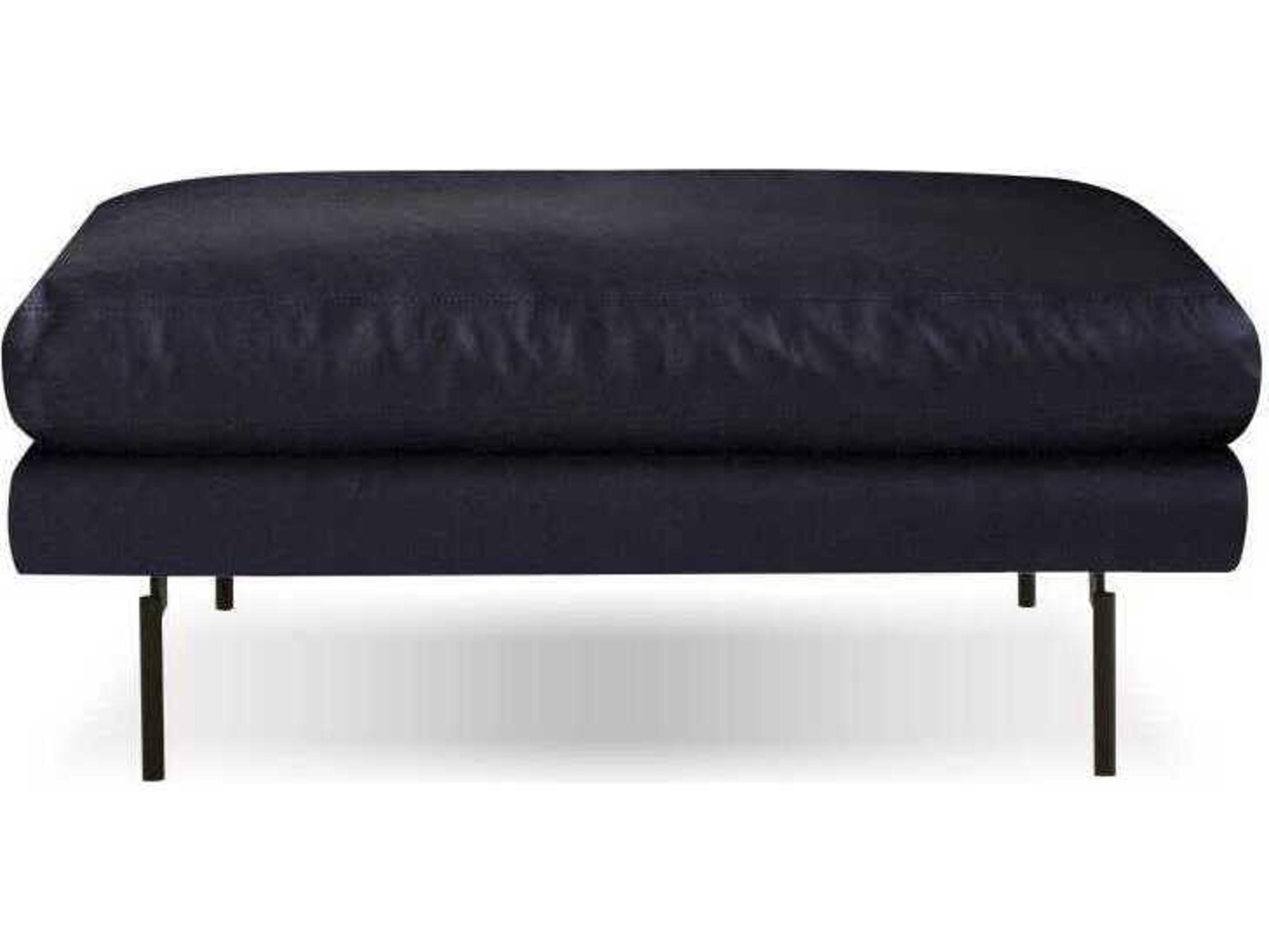 Mobital Tux Black Leather Ottoman