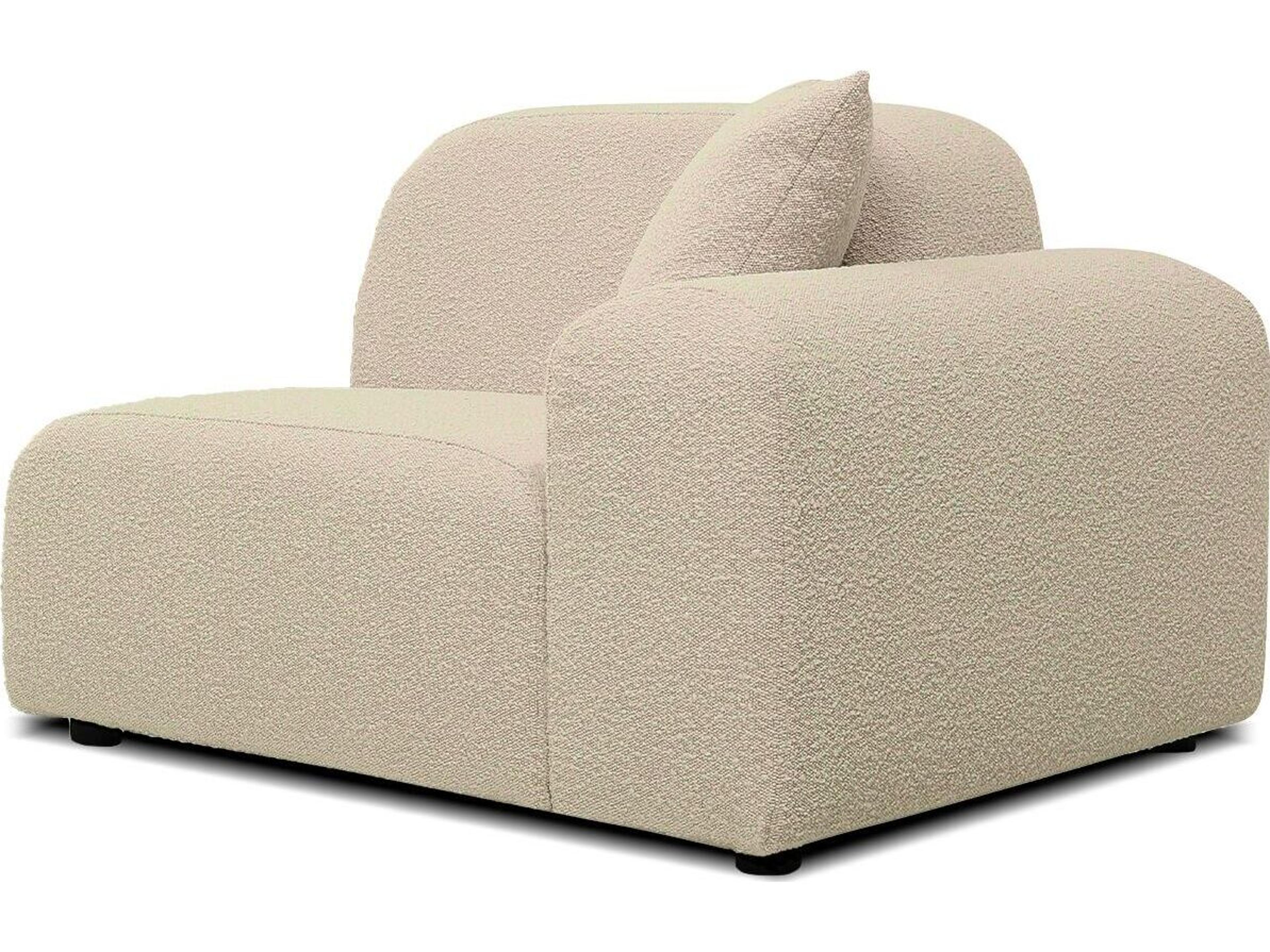 Mobital Arcos Frost Beige Upholstered Right Arm Chair