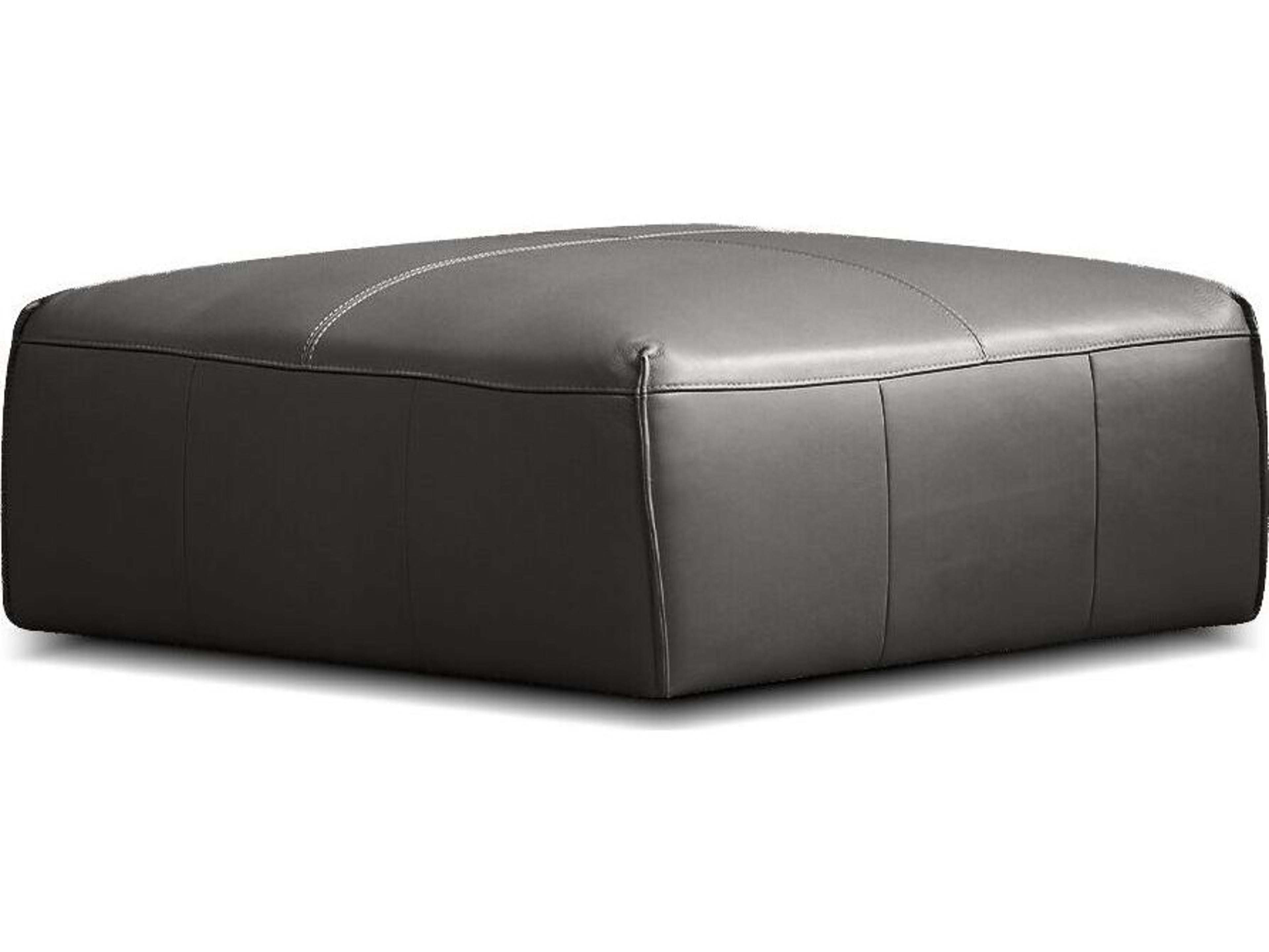 Mobital Boone Gray Leather Ottoman