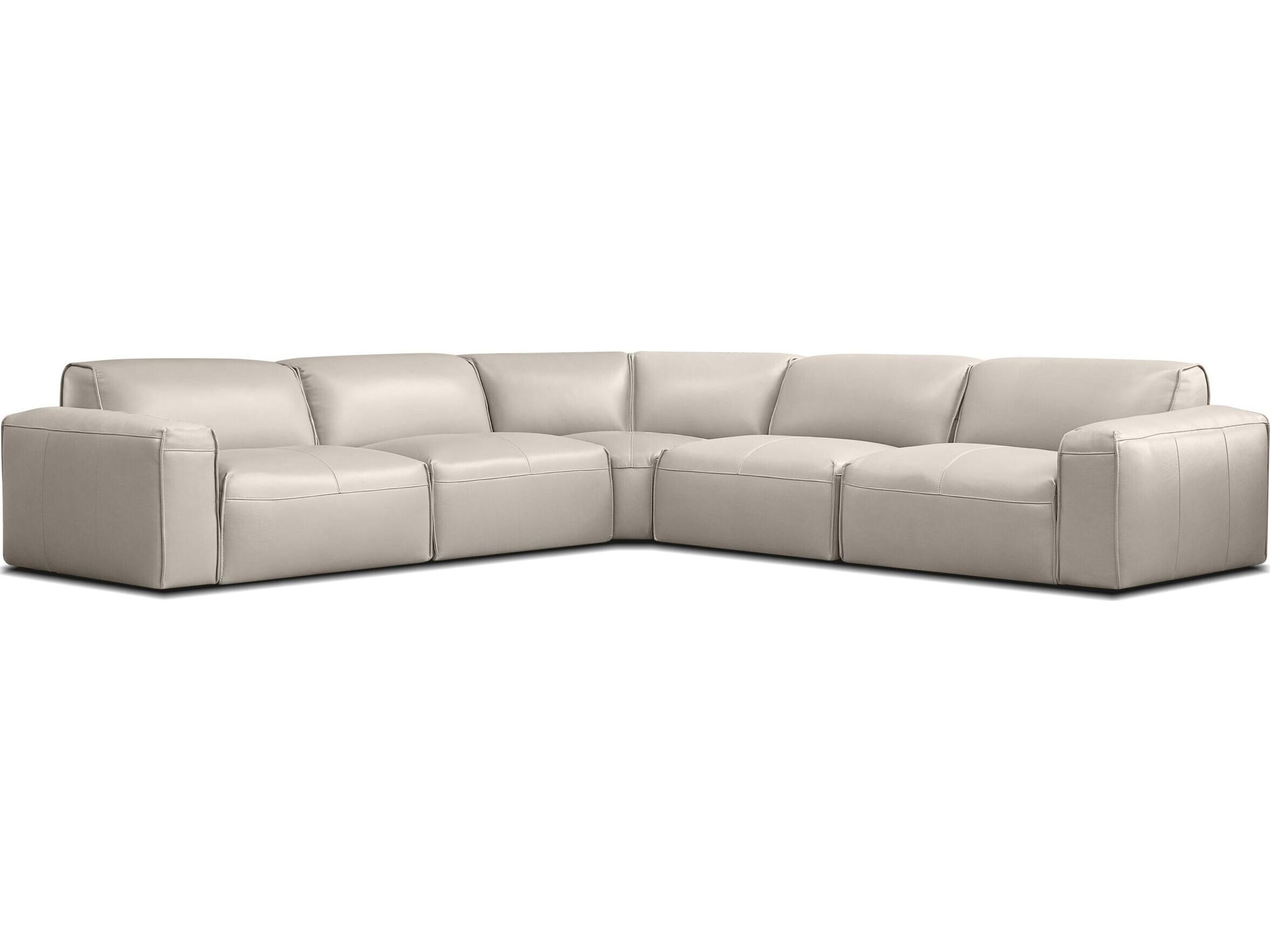 Mobital Boone Beige Leather Sectional Sofa