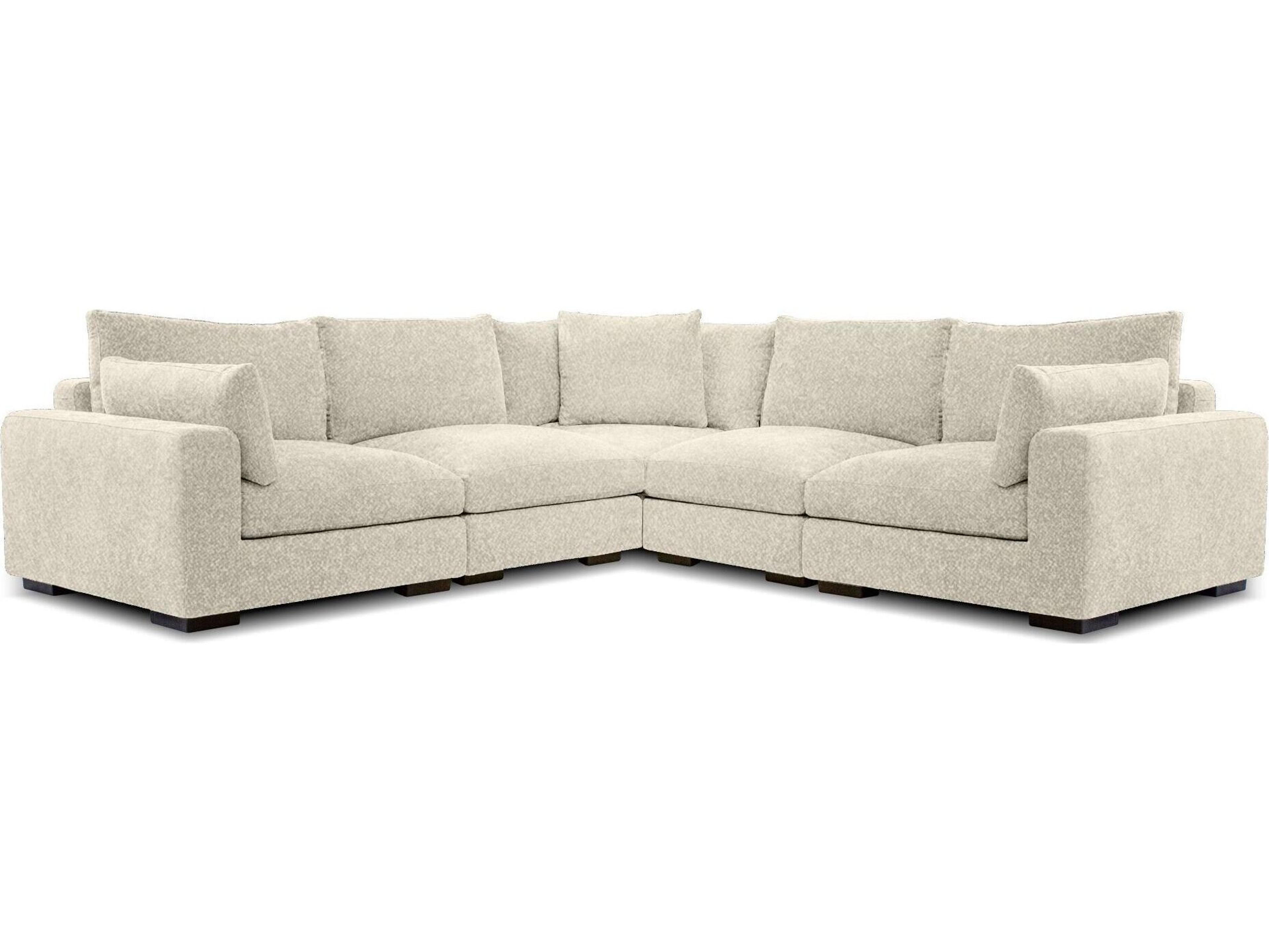 Mobital Onza Beige Upholstered Sectional Sofa