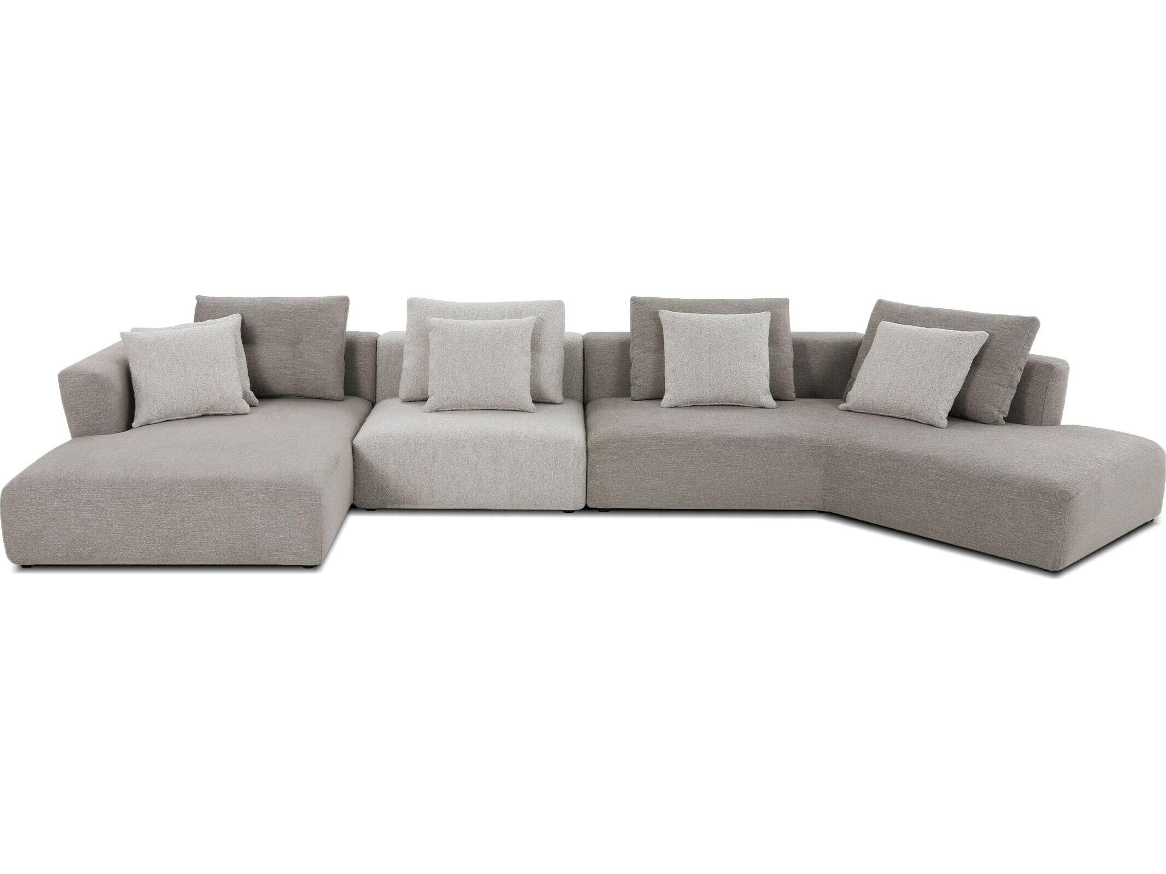 Mobital Como Beige Upholstered Sectional Sofa