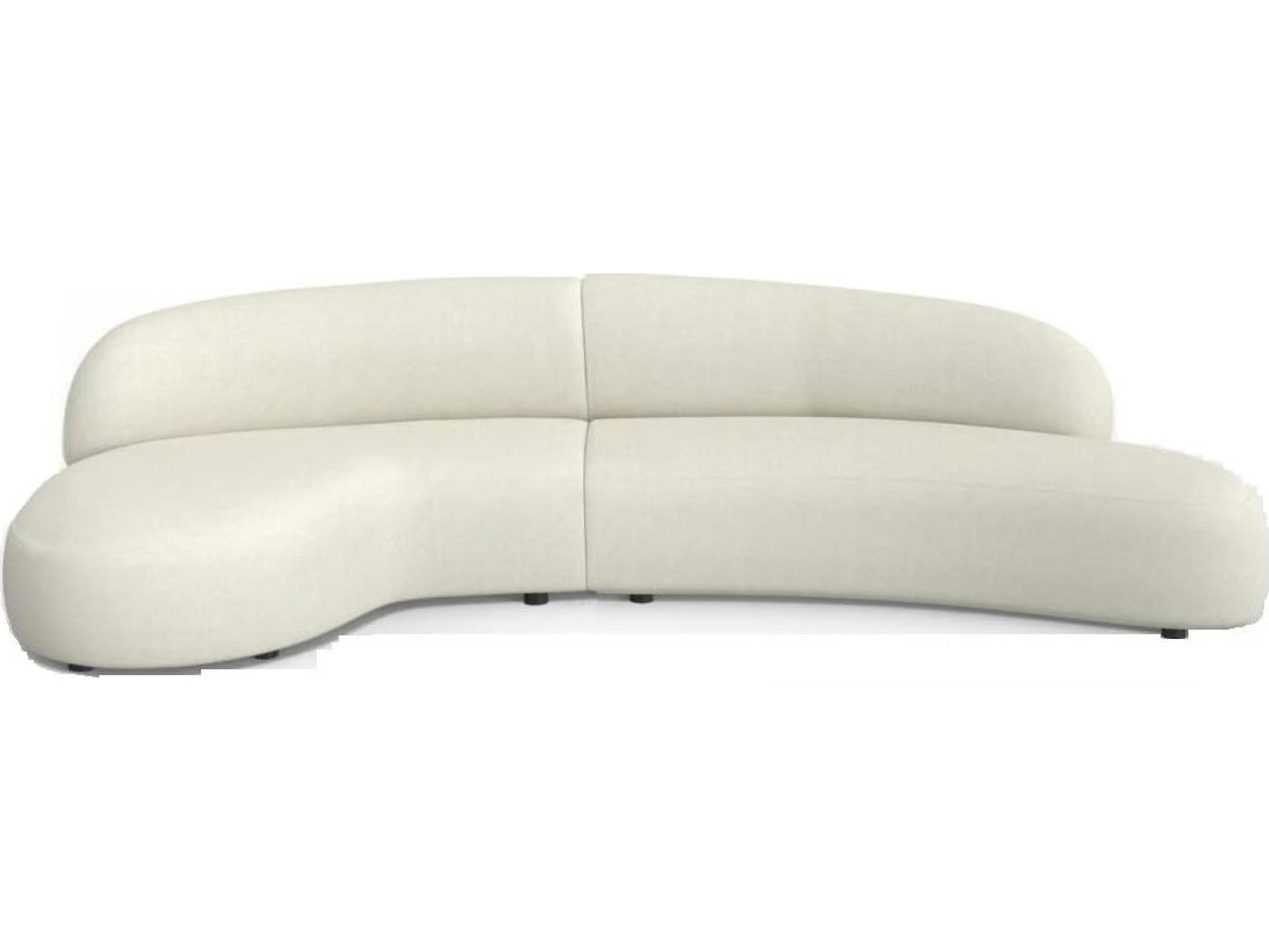 Mobital Moritz Cream Upholstered Sectional Sofa
