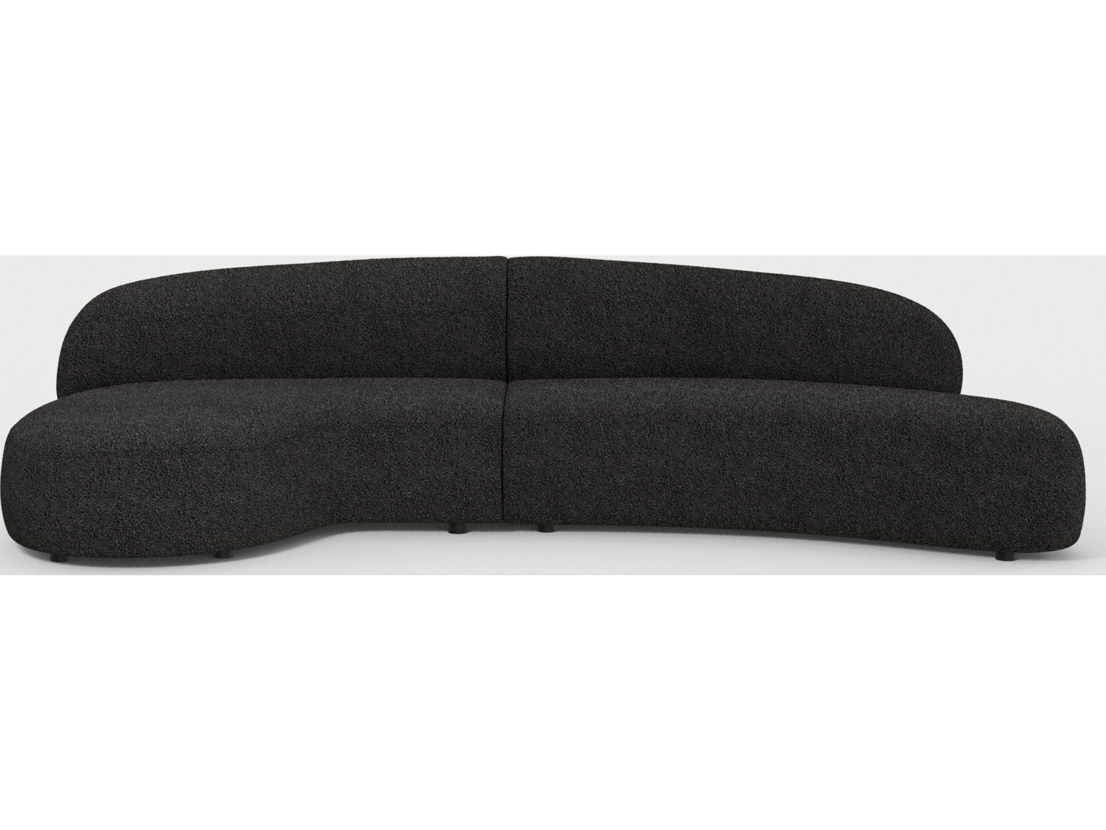 Mobital Moritz Black Upholstered Sectional Sofa