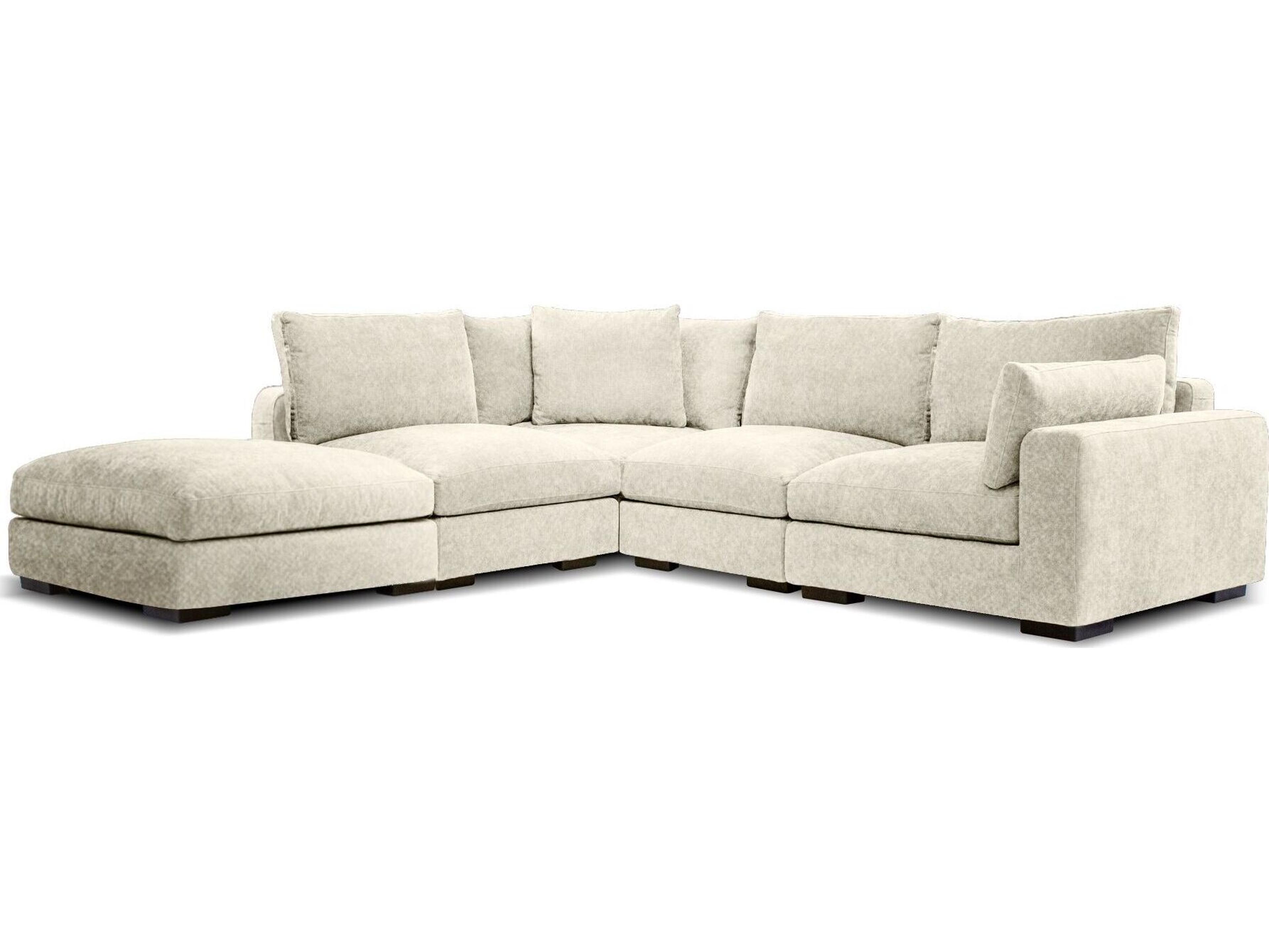 Mobital Onza Beige Upholstered Sectional Sofa