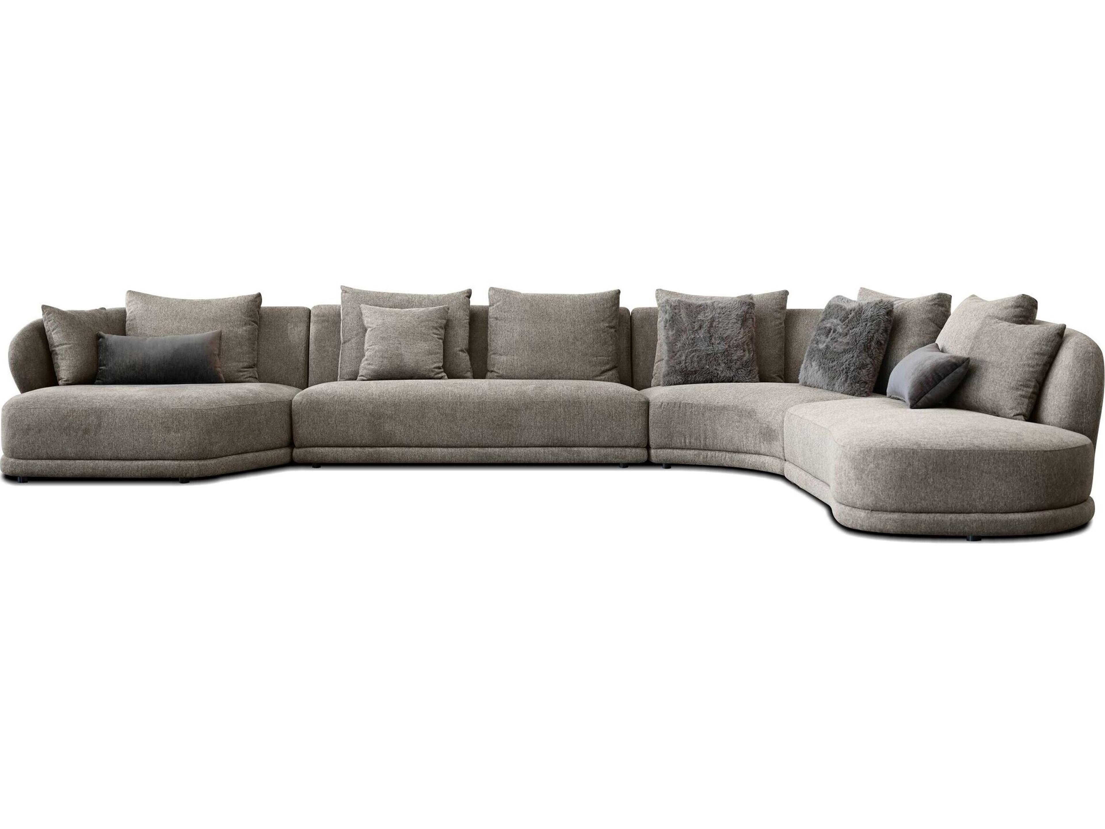 Mobital Voltaire Brown Upholstered Sectional Sofa