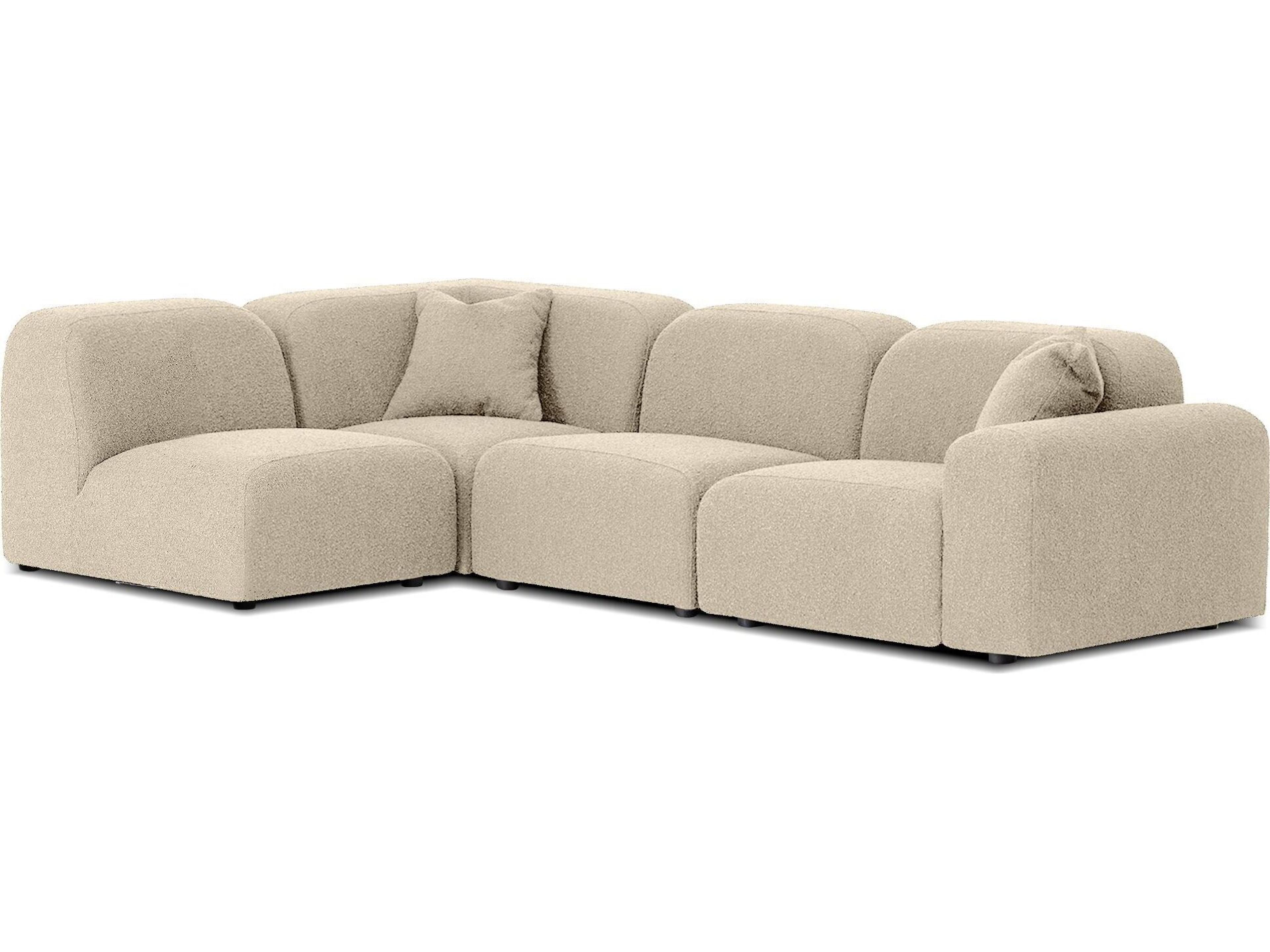 Mobital Arcos Beige Upholstered Sectional Sofa