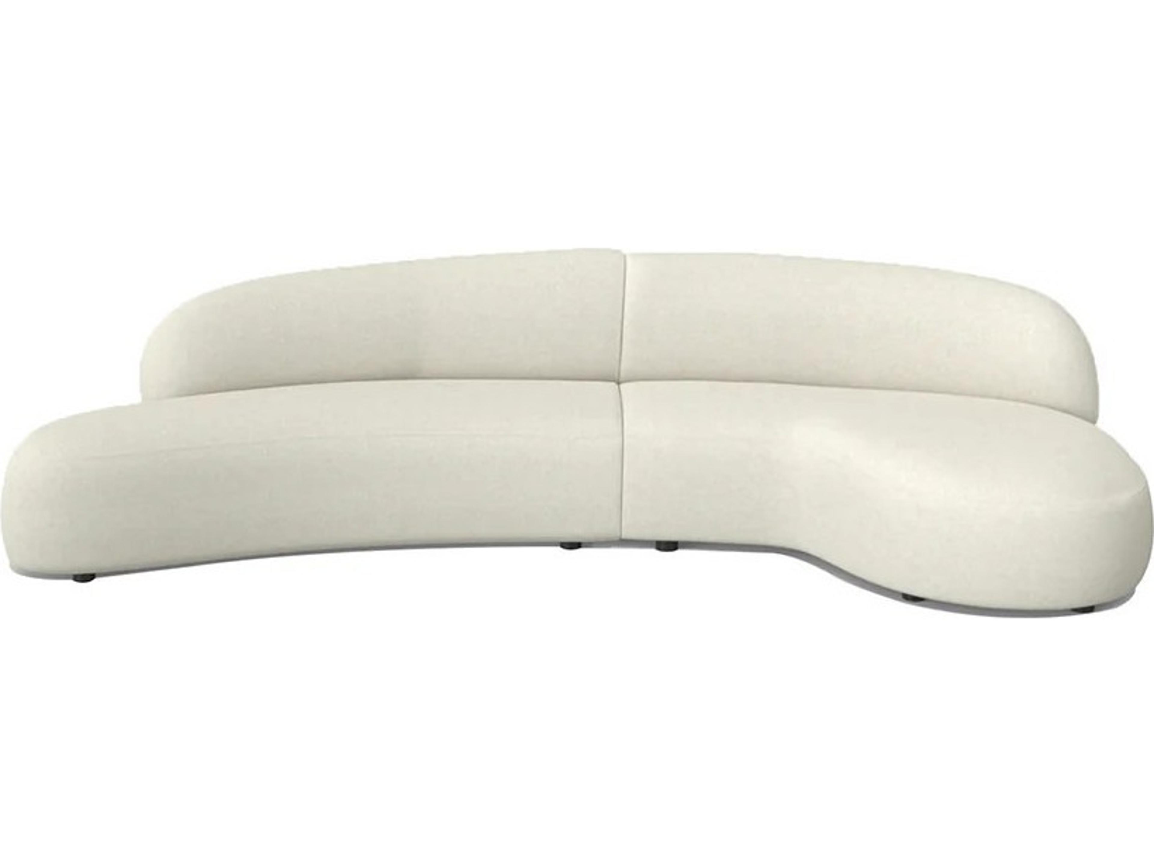 Mobital Moritz White Upholstered Sectional Sofa
