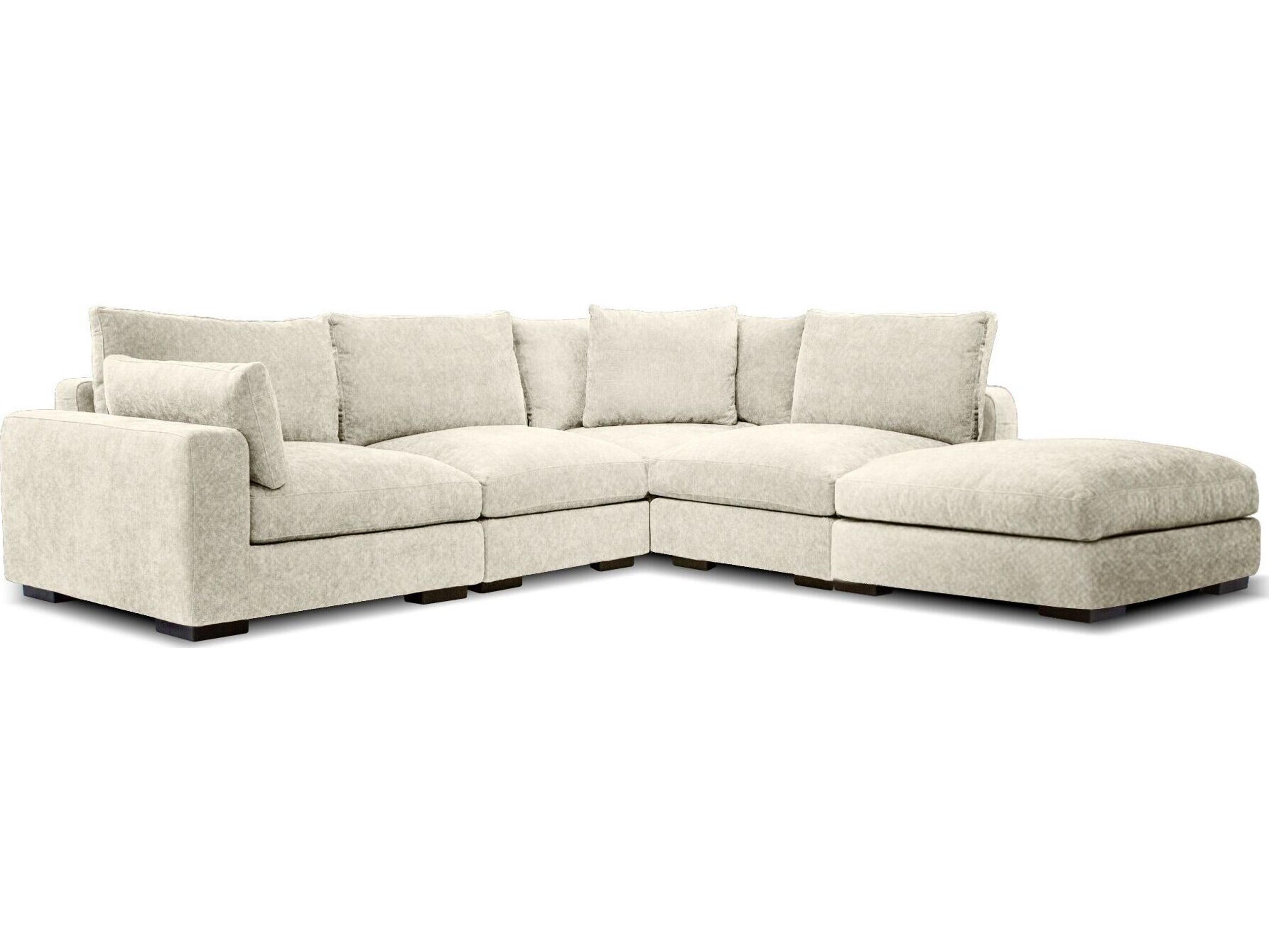Mobital Onza Beige Upholstered Sectional Sofa