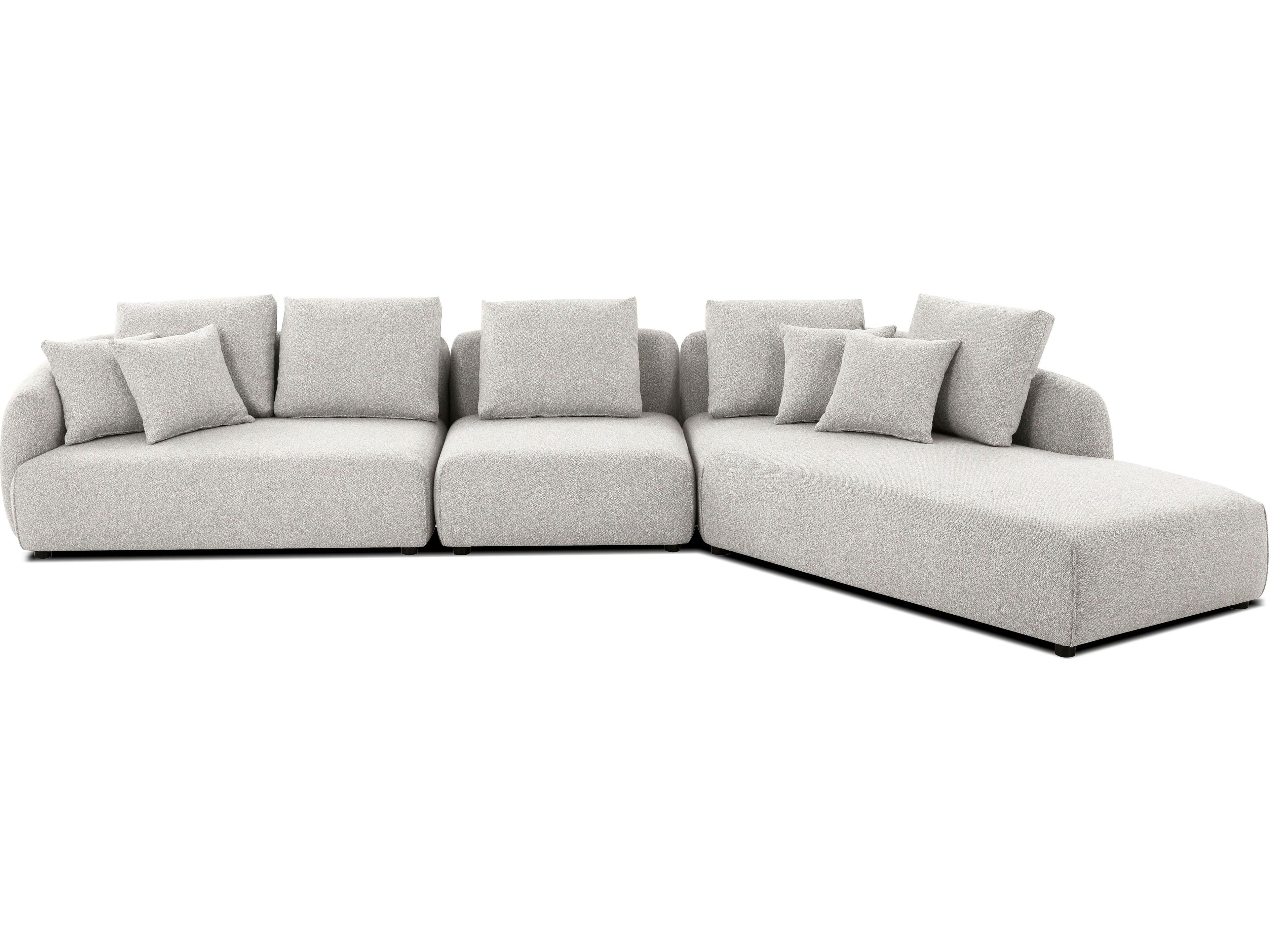 Mobital Saba Gray Upholstered Sectional Sofa
