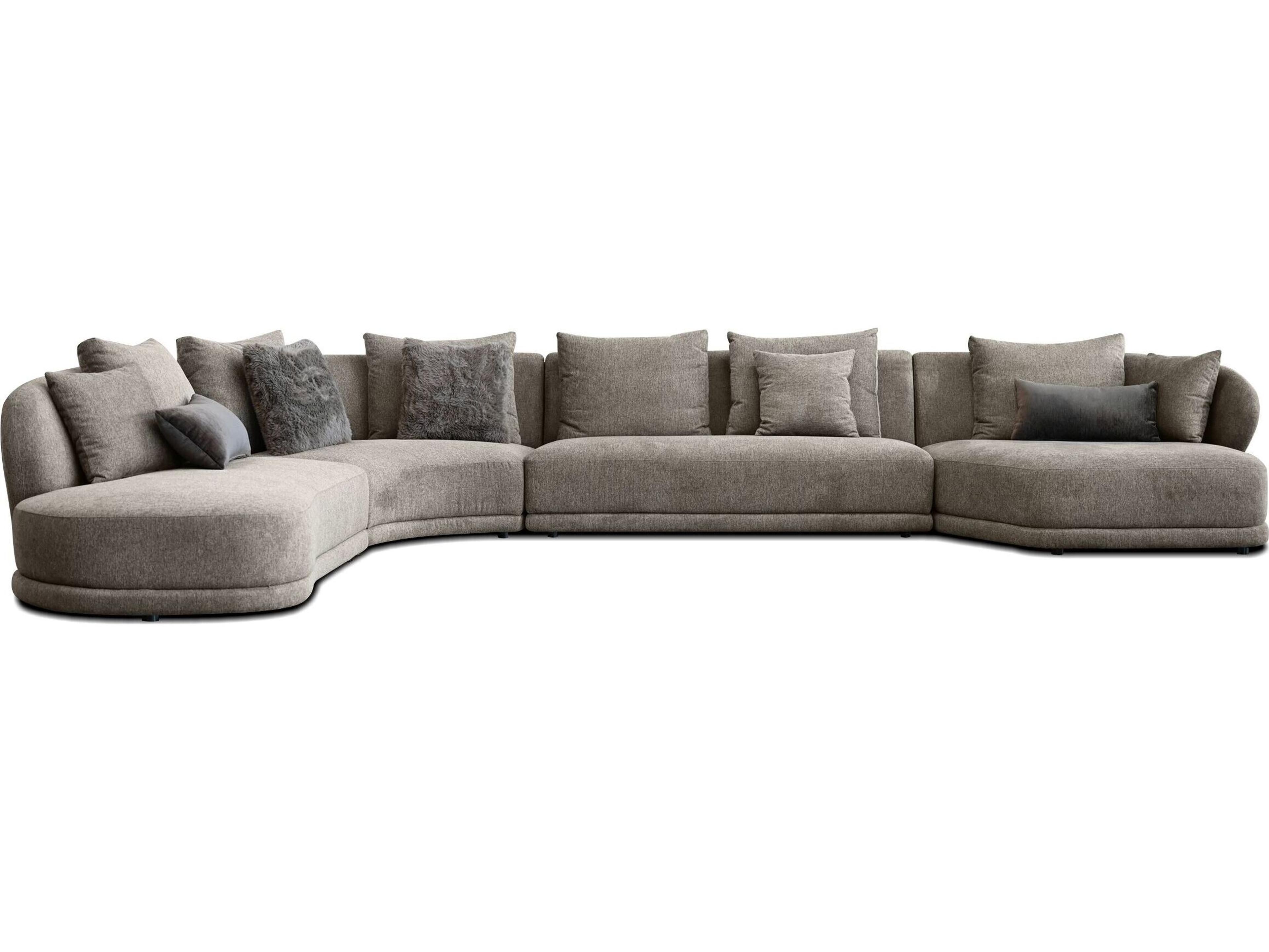 Mobital Voltaire Brown Right Side Facing Upholstered Sectional Sofa