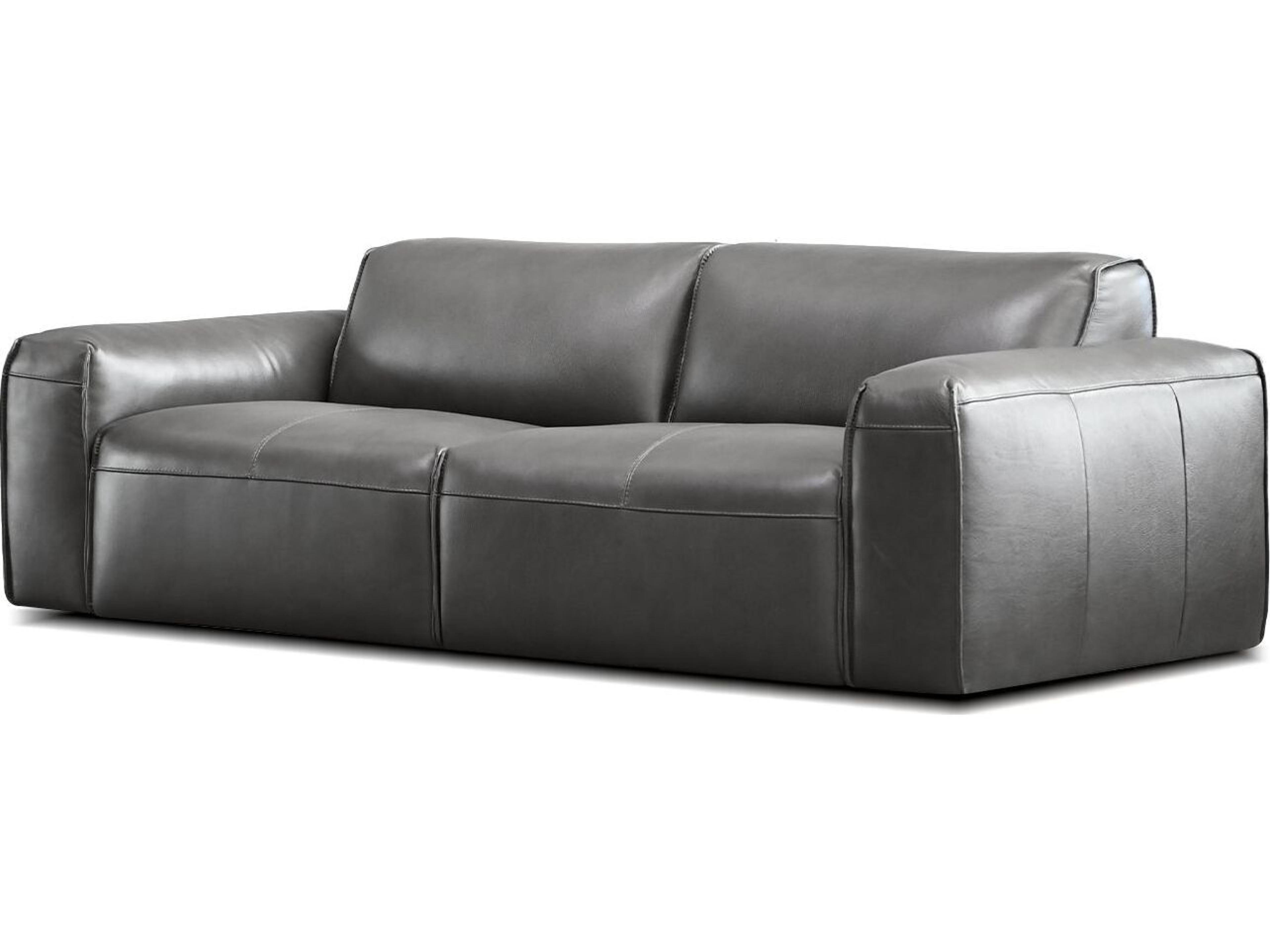 Mobital Boone Gray Leather Sofa