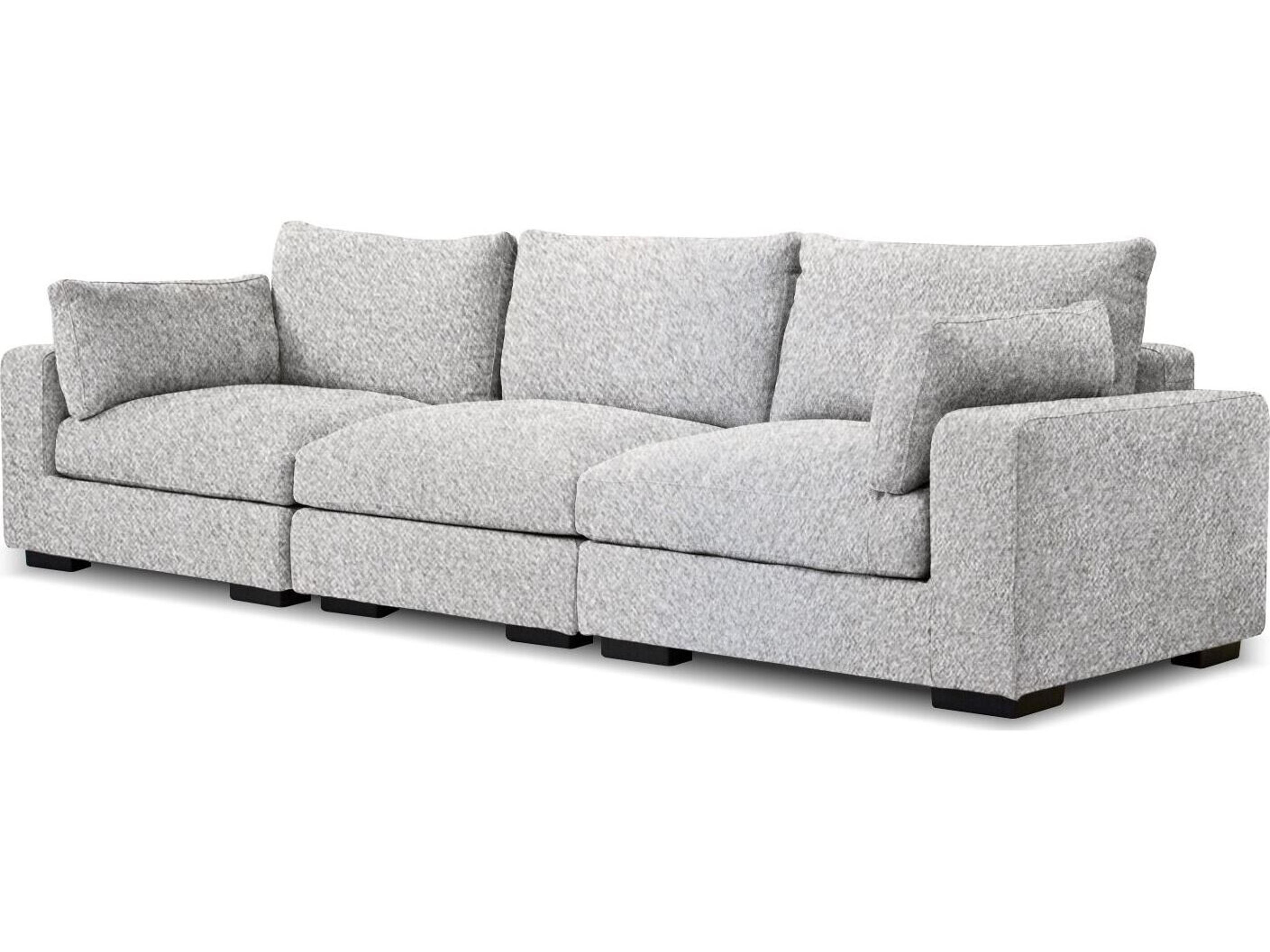 Mobital Onza Oat Tweed Fabric Gray Upholstered Sofa
