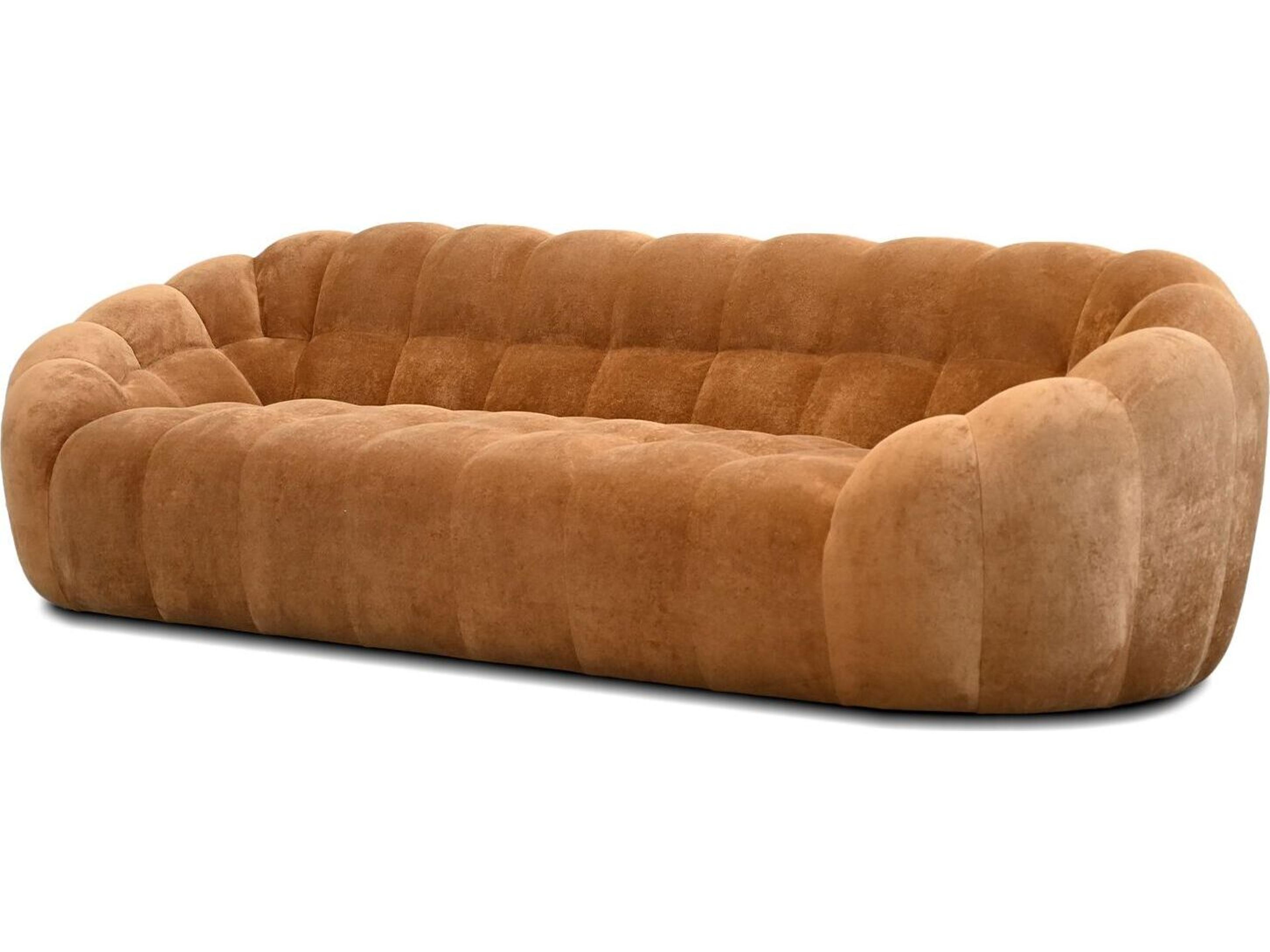 Mobital Puffin Toffee Chenille Fabric Brown Upholstered Sofa