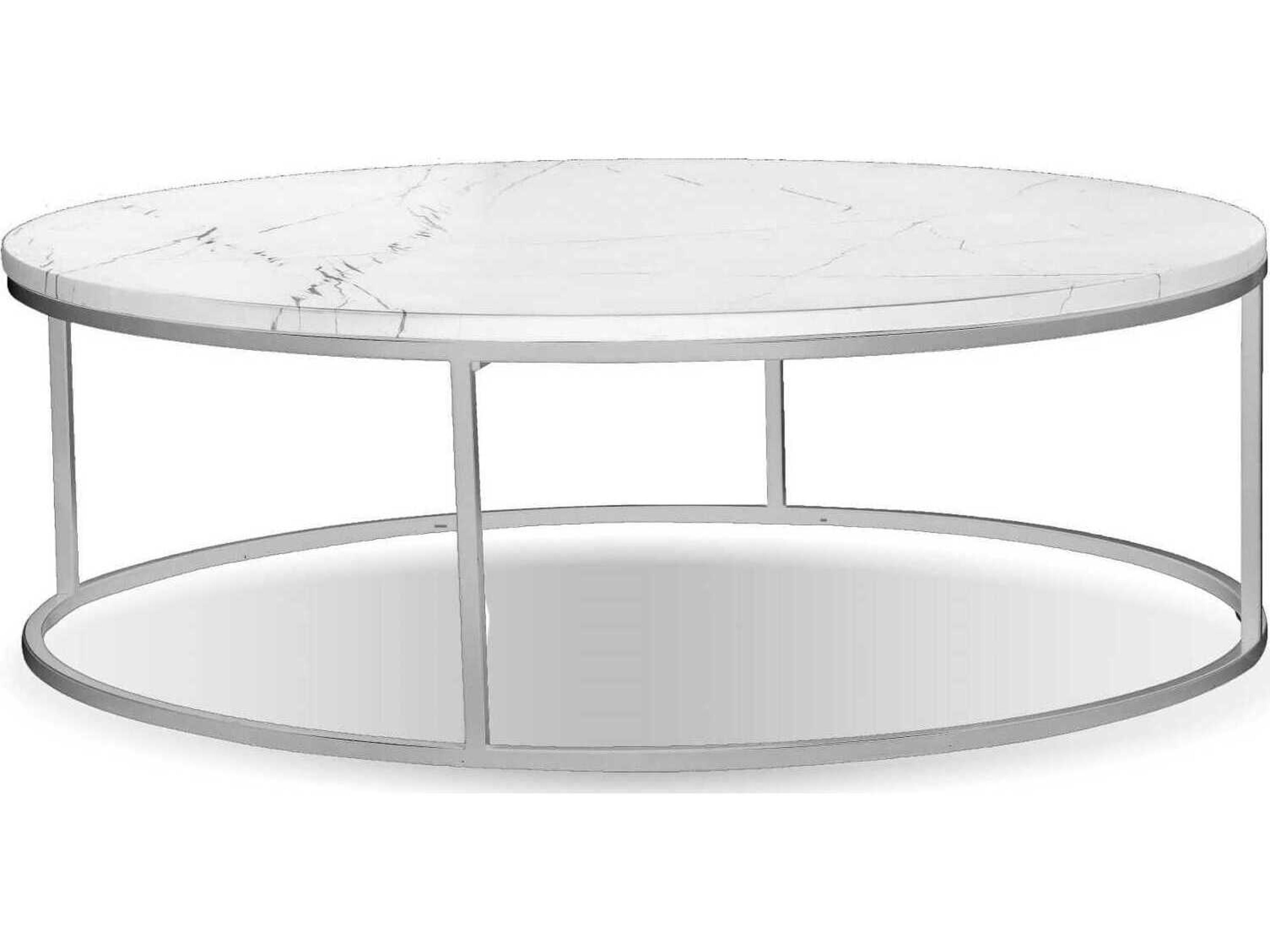 Mobital Onix Round Marble White Coffee Table
