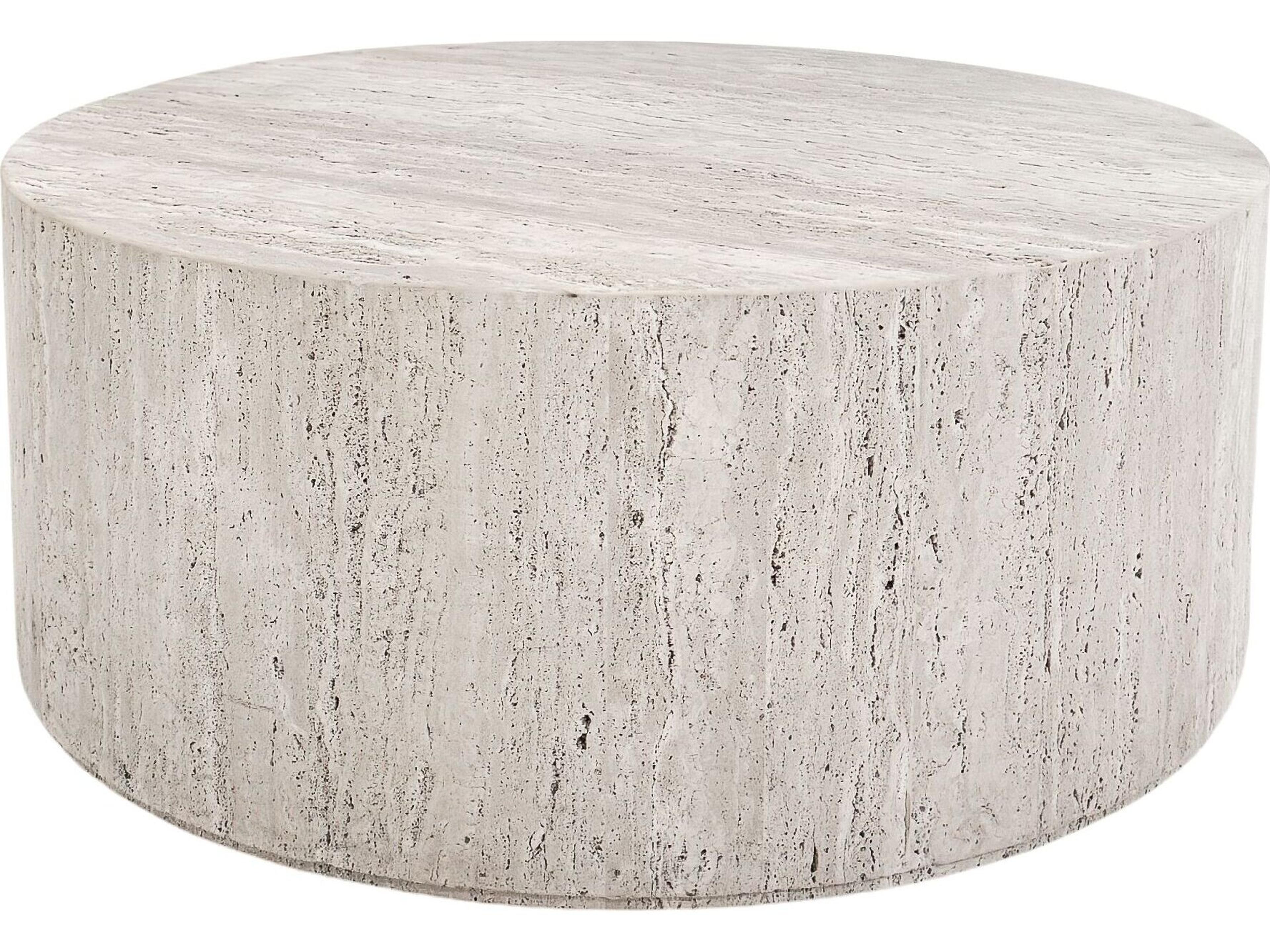 Mobital Post Round Stone Coffee Table