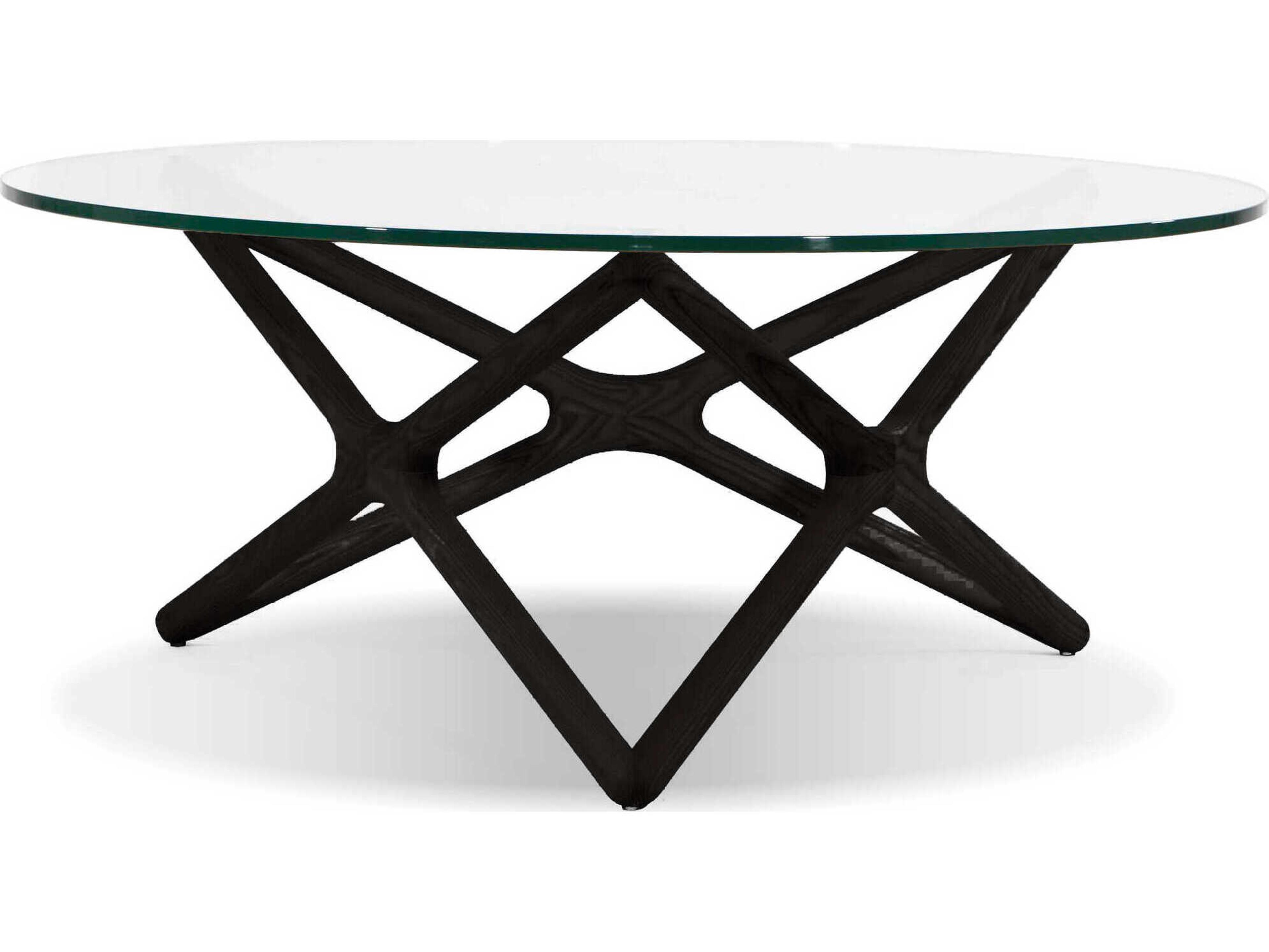 Mobital Quasar Round Glass Black Coffee Table