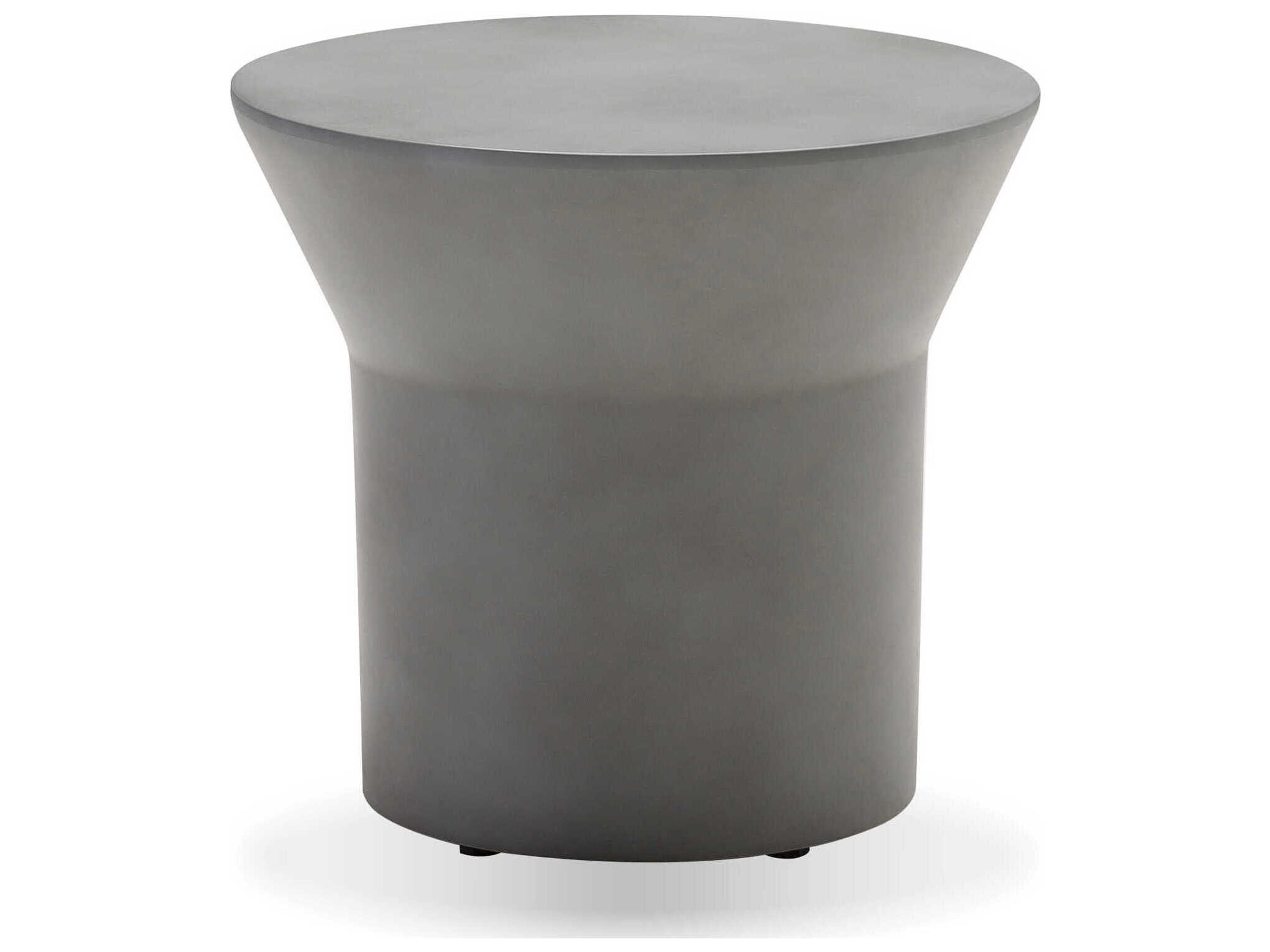 Mobital Boracay Round Faux Cement Grey End Table