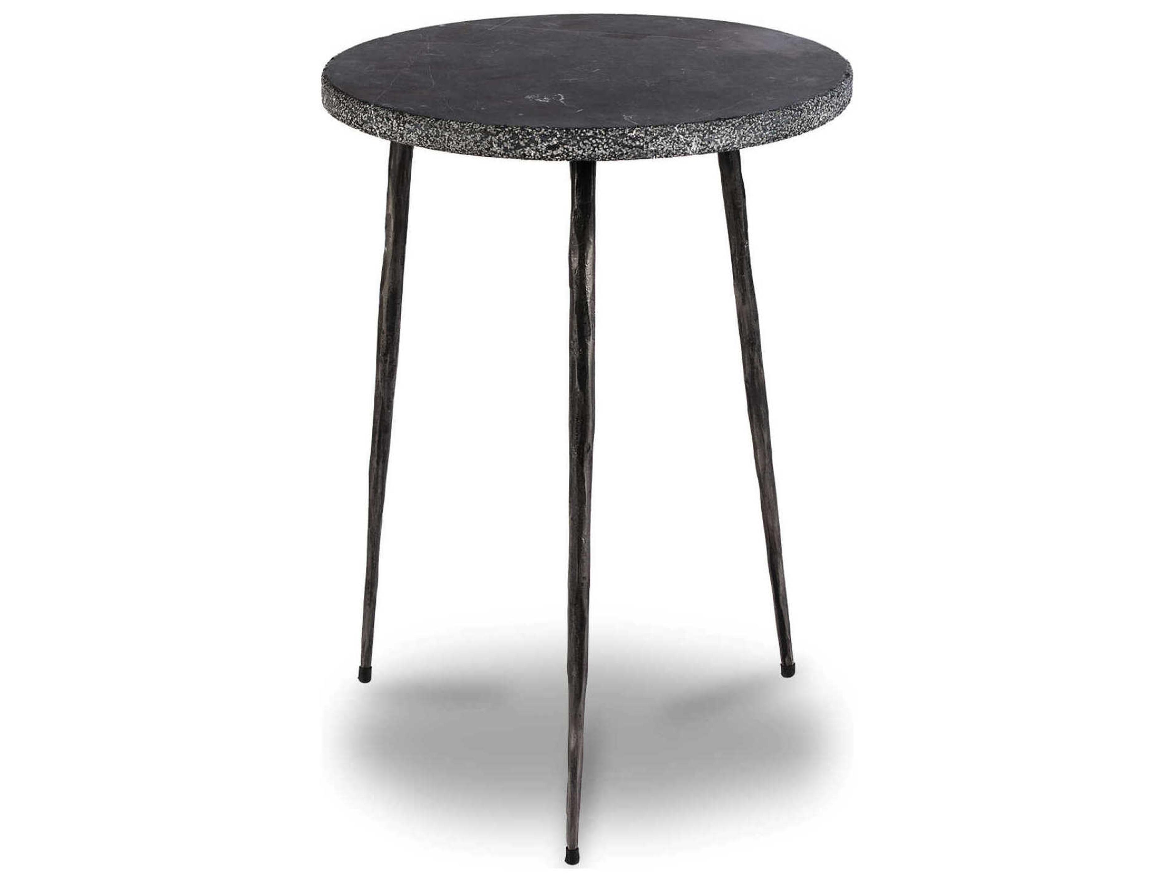 Mobital Kaii Round Marble Black End Table