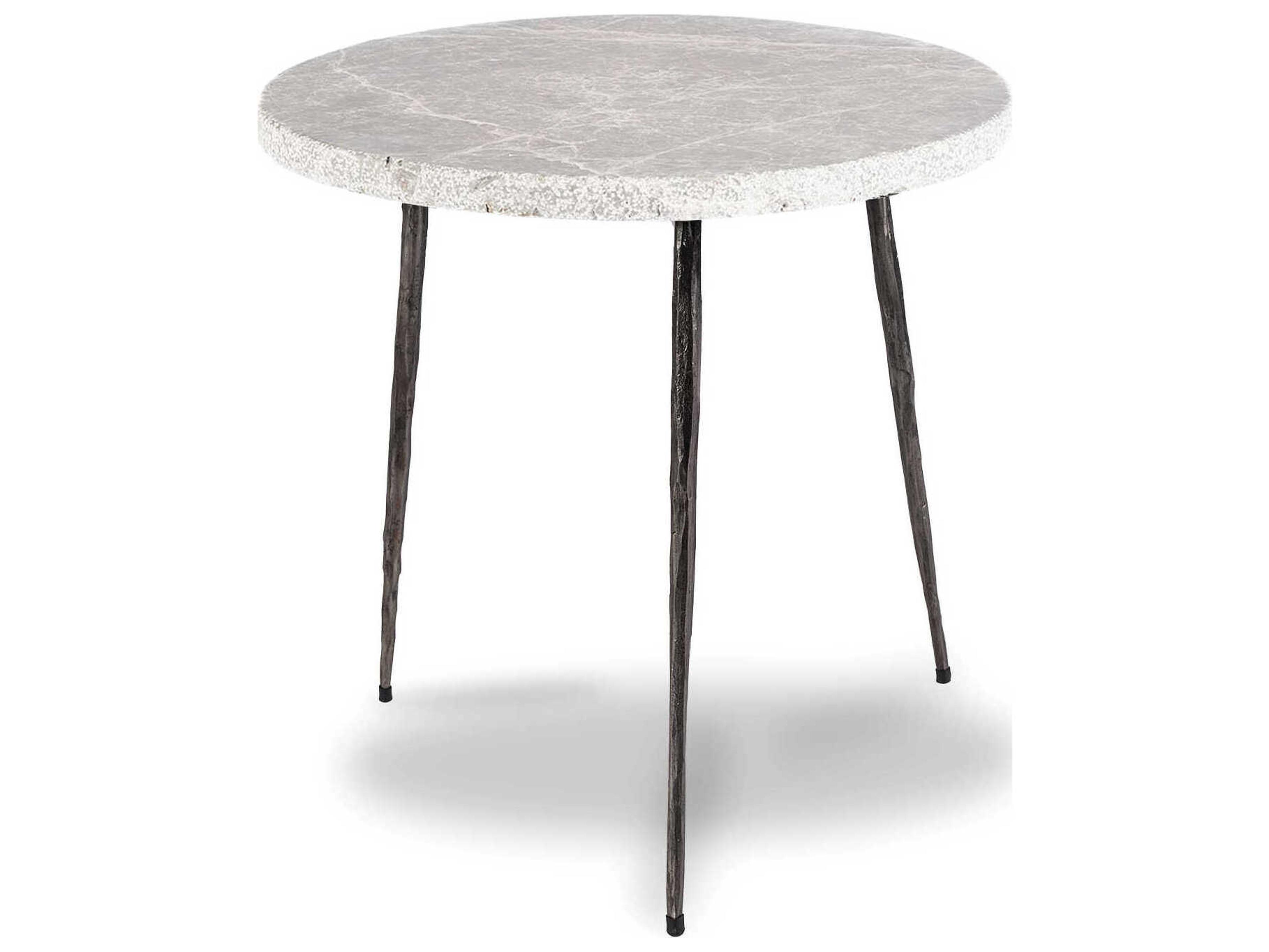 Mobital Kaii Round Marble Grey End Table