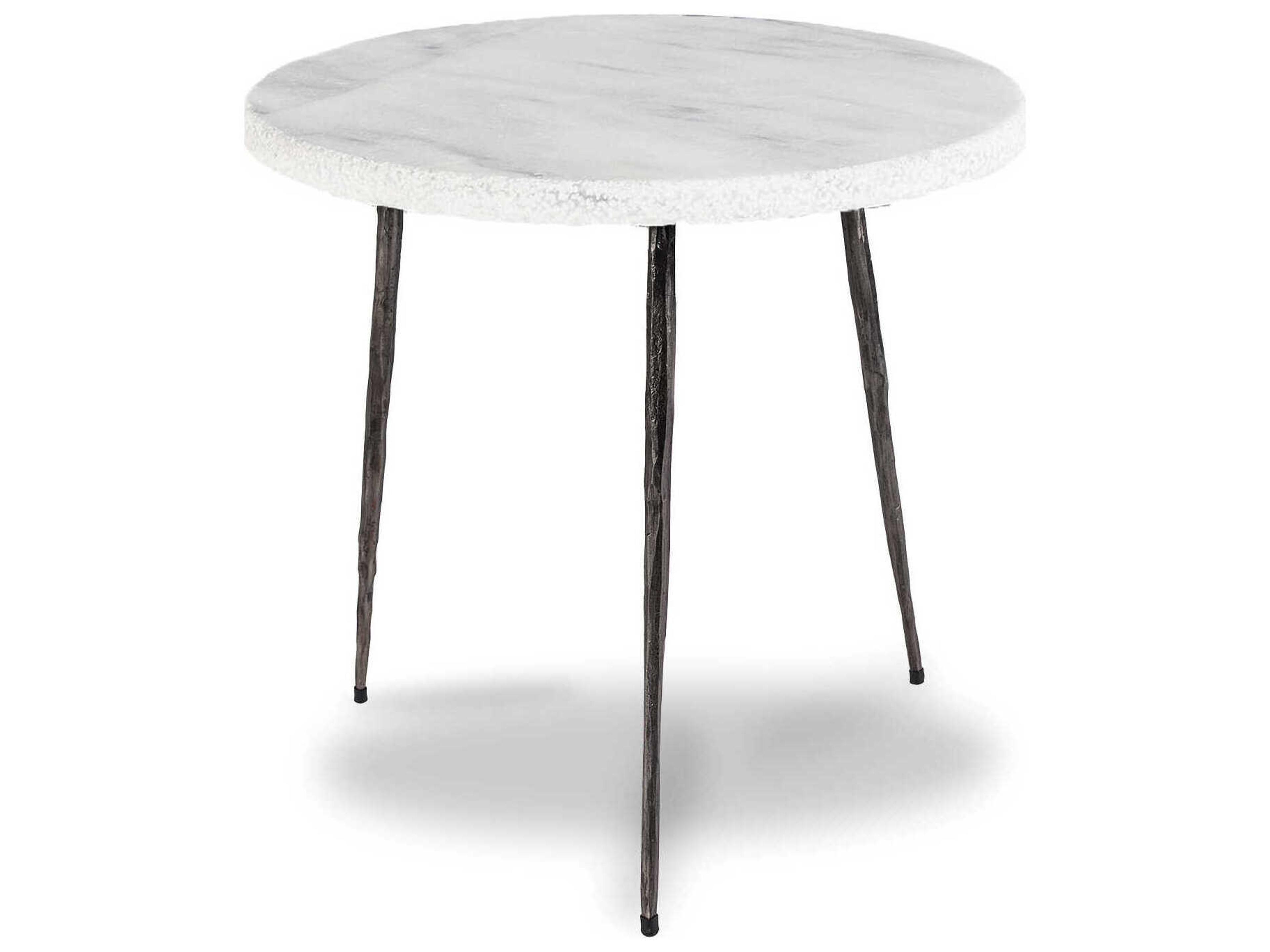 Mobital Kaii Round Marble White End Table