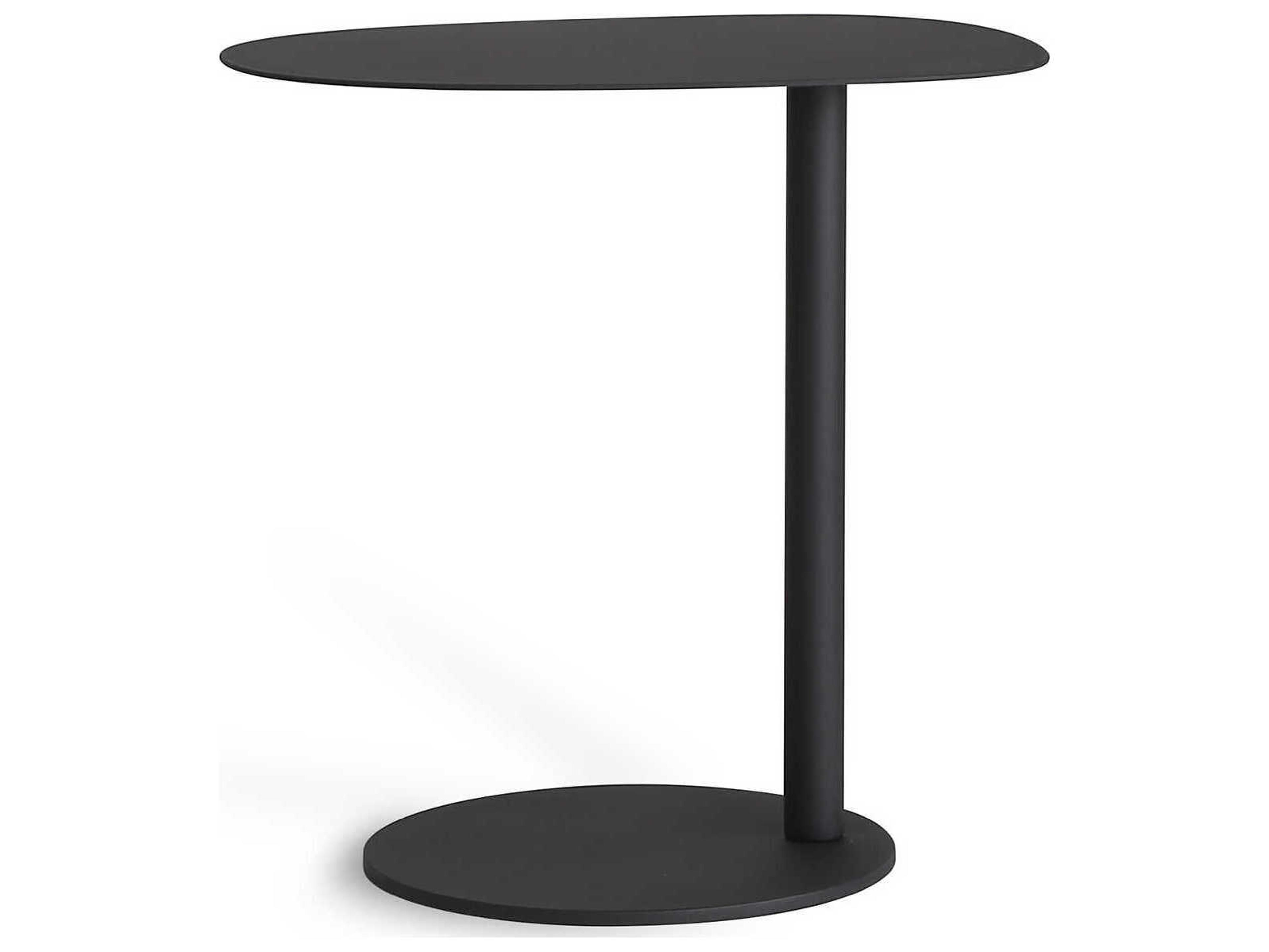 Mobital Perch Round Metal Matte Black End Table