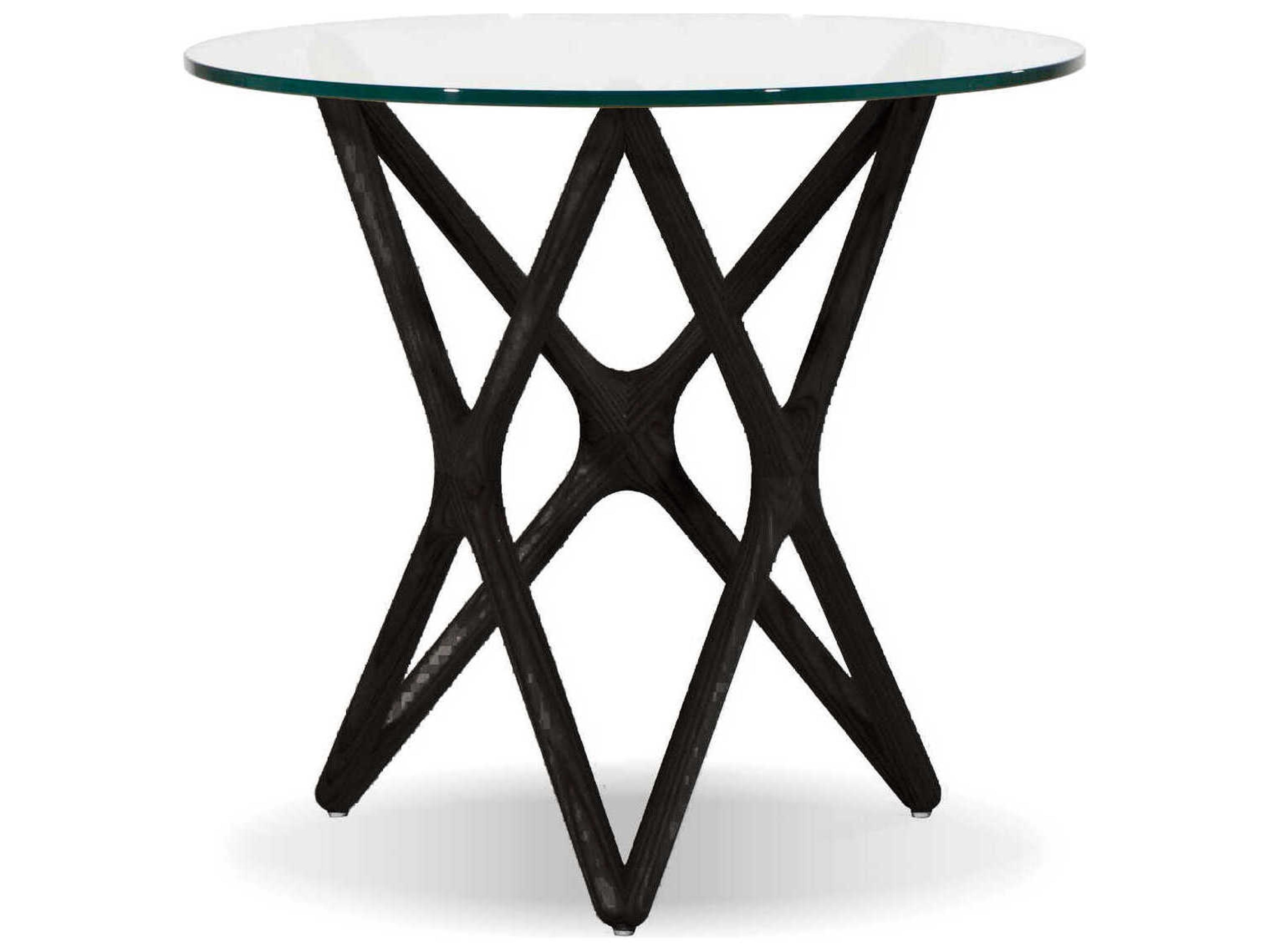 Mobital Quasar Round Glass Black End Table