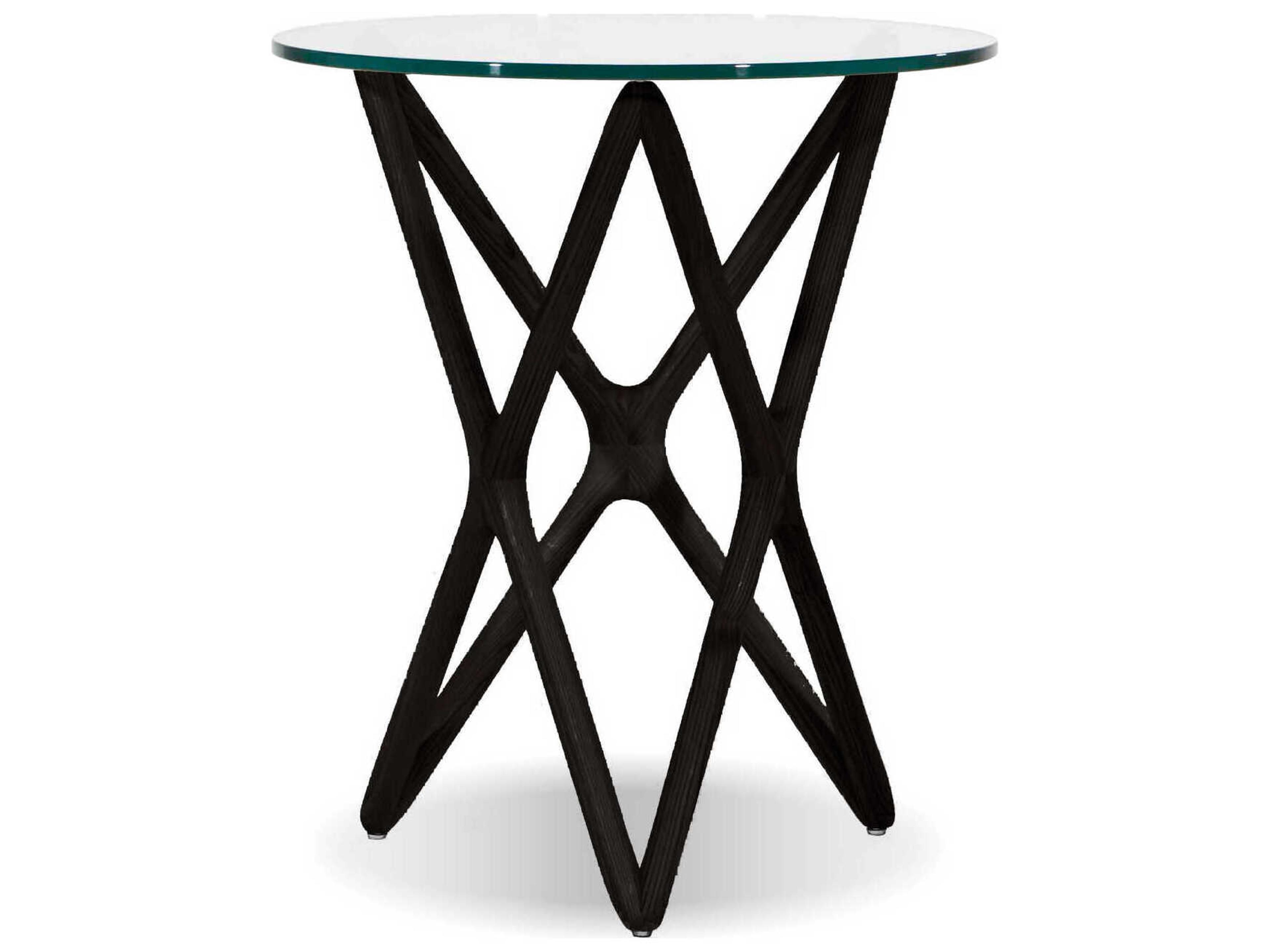 Mobital Quasar Round Glass Black End Table