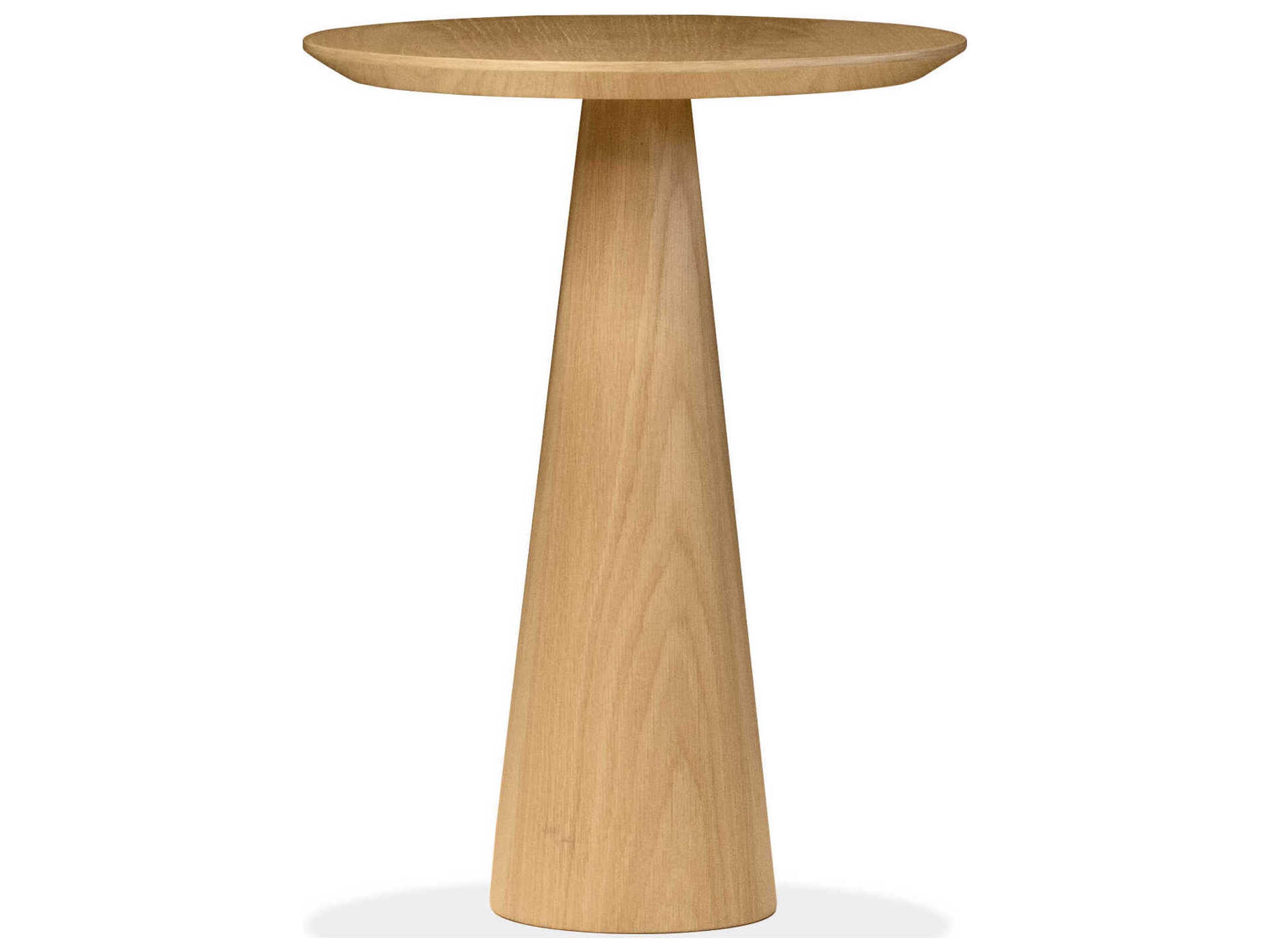 Mobital Tower Round Wood White Oak End Table