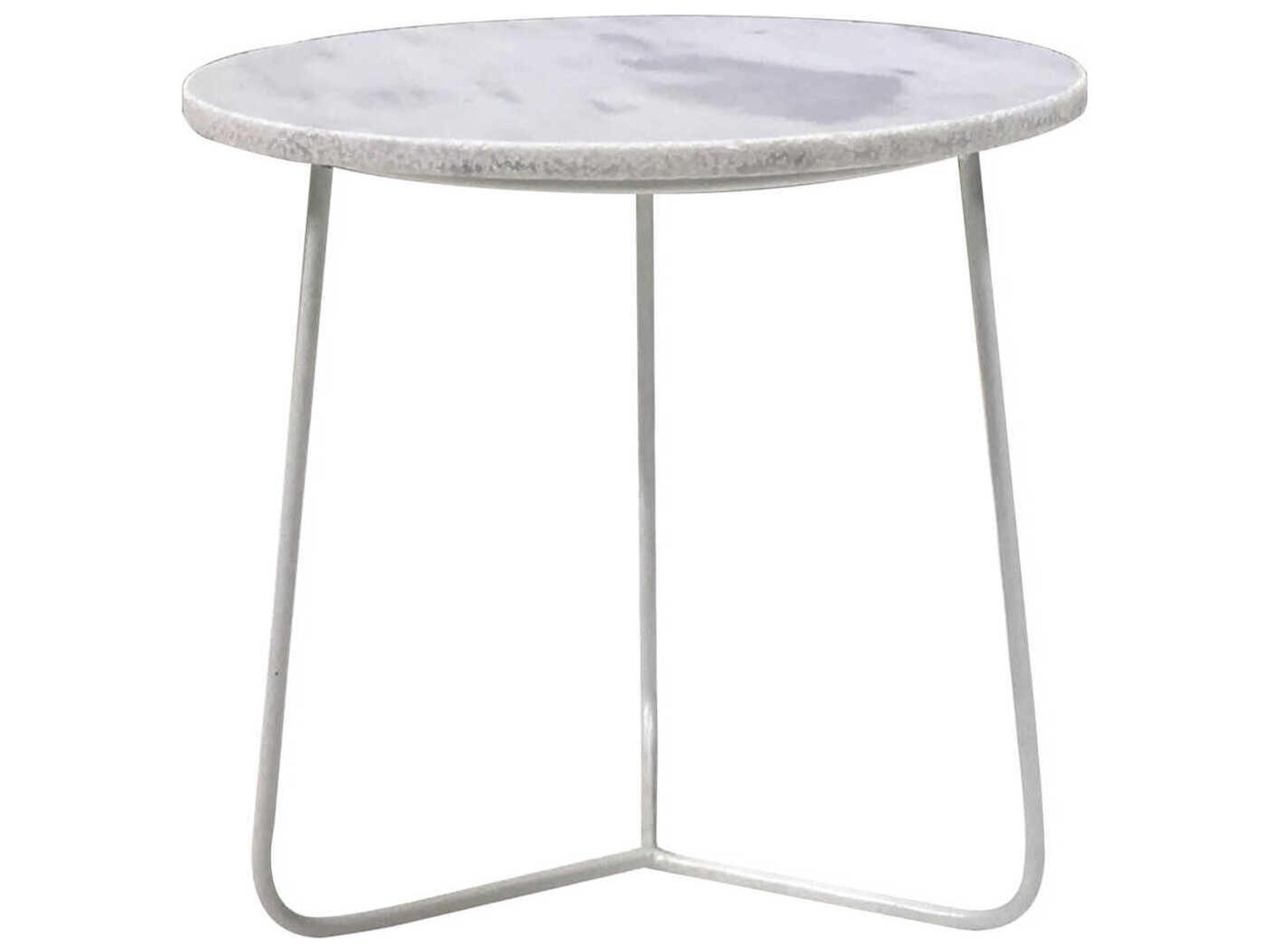 Mobital Tripoli Round Marble White End Table
