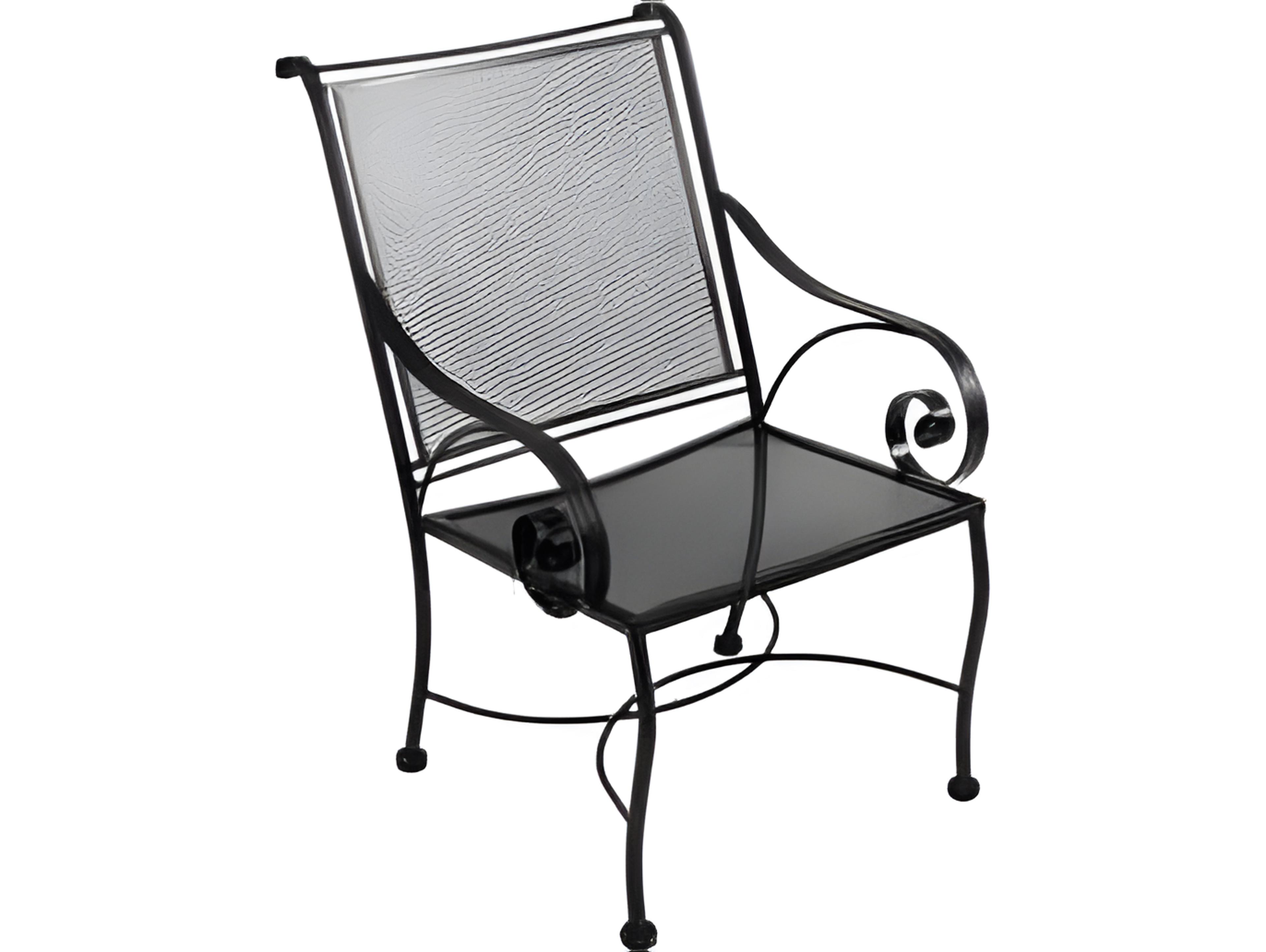 Meadowcraft Monticello Wrought Iron Patio Dining Arm Chair