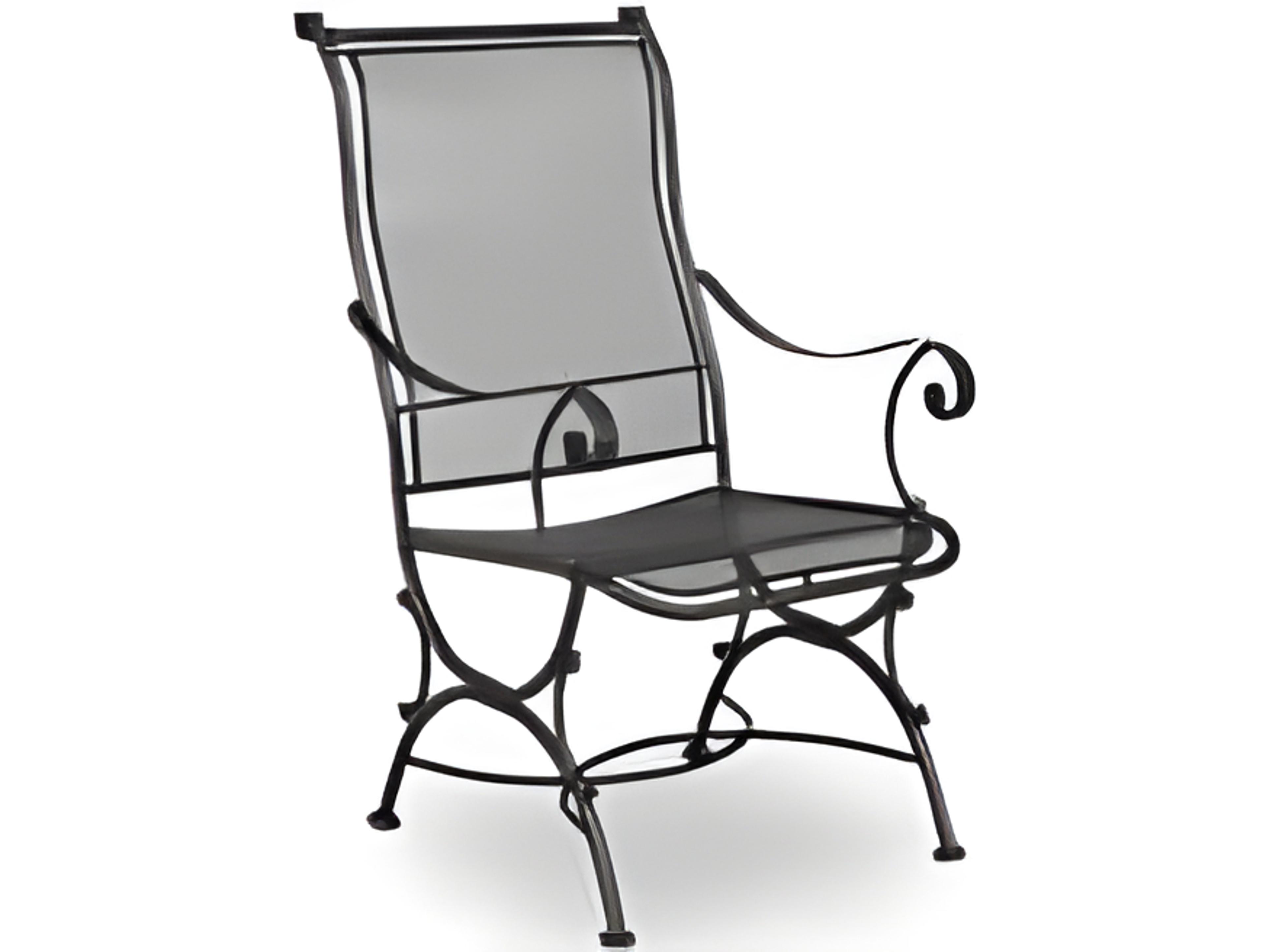 Meadowcraft Alexandria Wrought Iron Outdoor Patio Dining Arm Chair