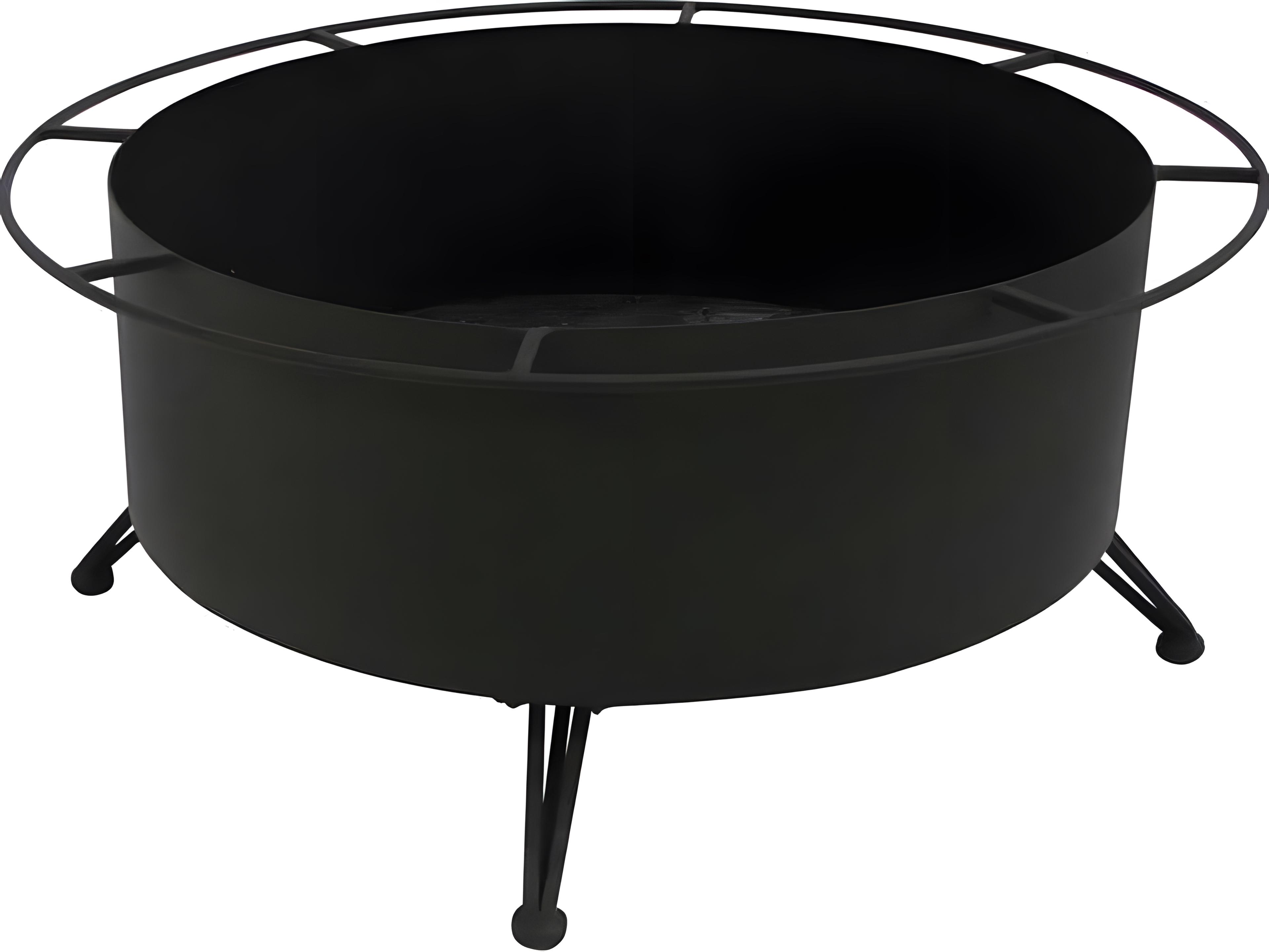 Meadowcraft Wrought Iron Round Small Wood Burning Fire Pit