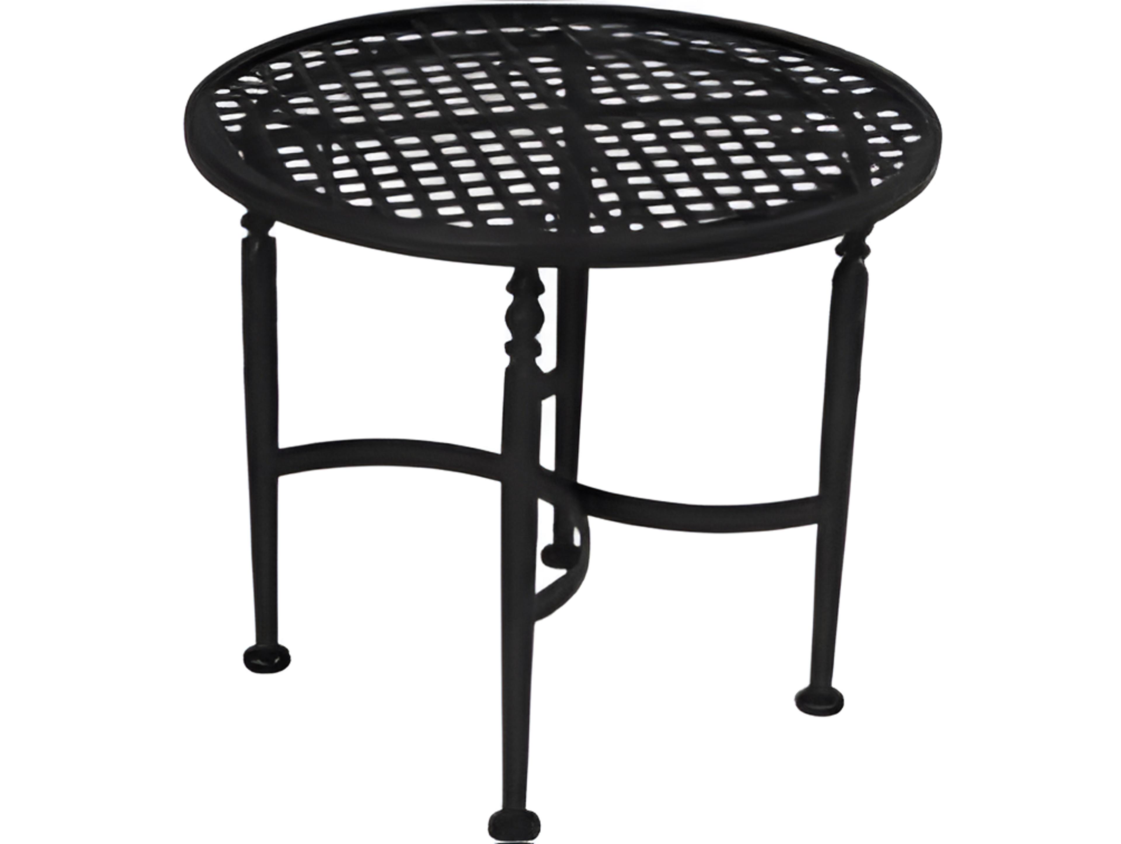 Meadowcraft Athens Wrought Iron Round Patio End Table