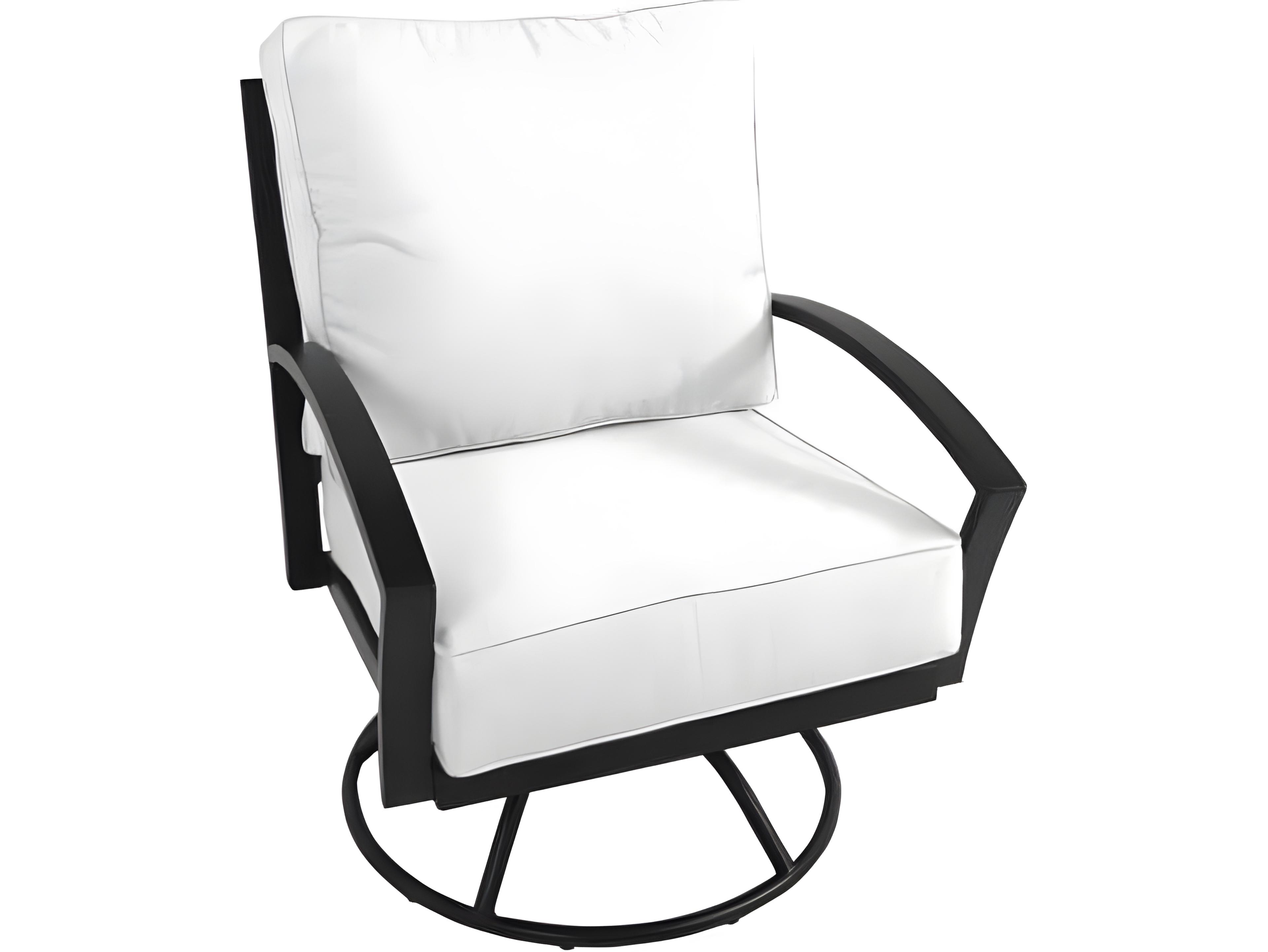 Meadowcraft Maddux Wrought Iron Swivel Rocker Outdoor Patio Lounge Chair