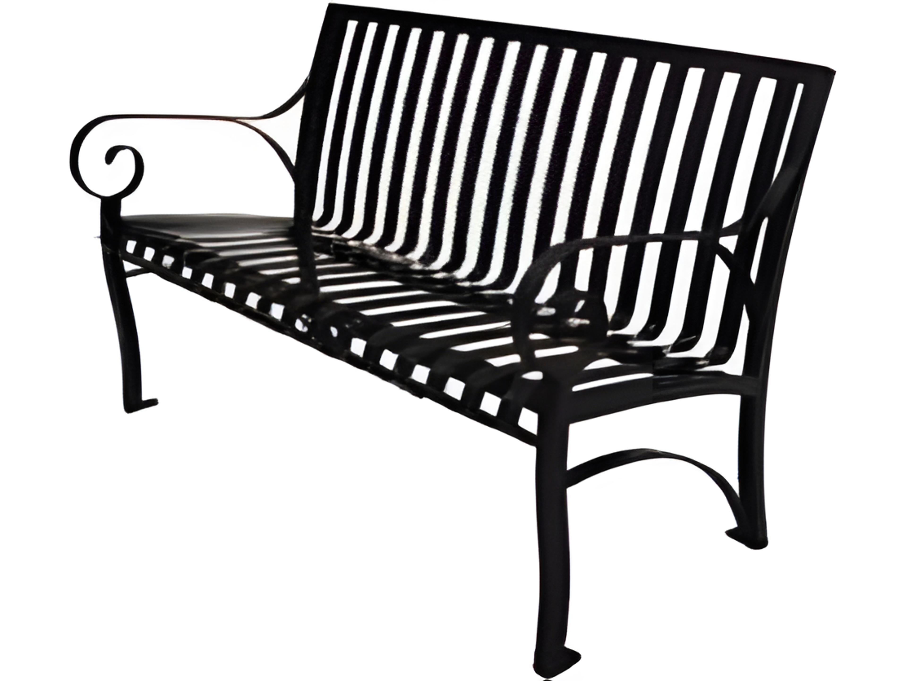 Meadowcraft Commercial Wrought Iron Promenade Small Outdoor Bench