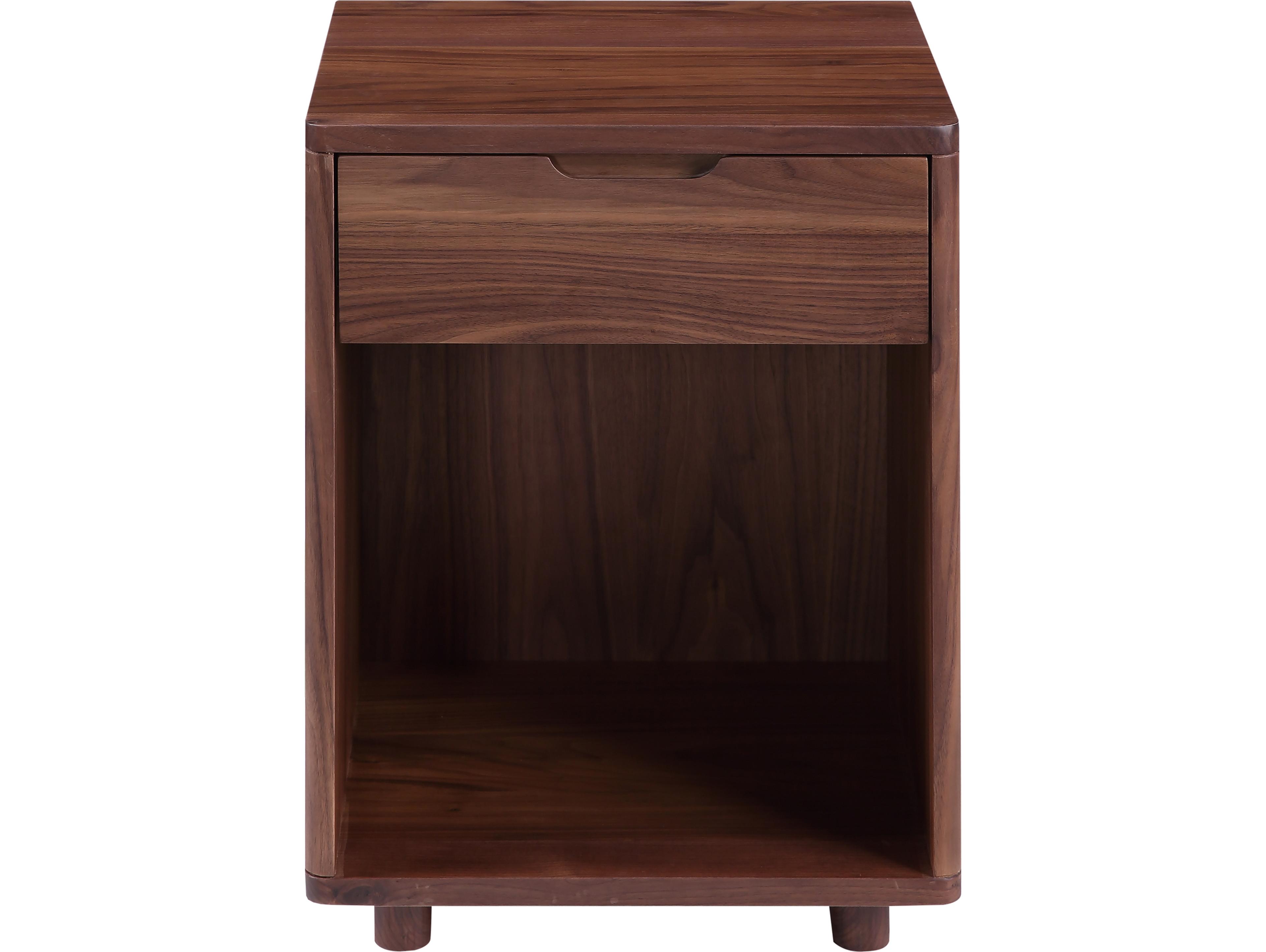Moe's Home Osamu 1-Drawer Brown Walnut Wood Nightstand