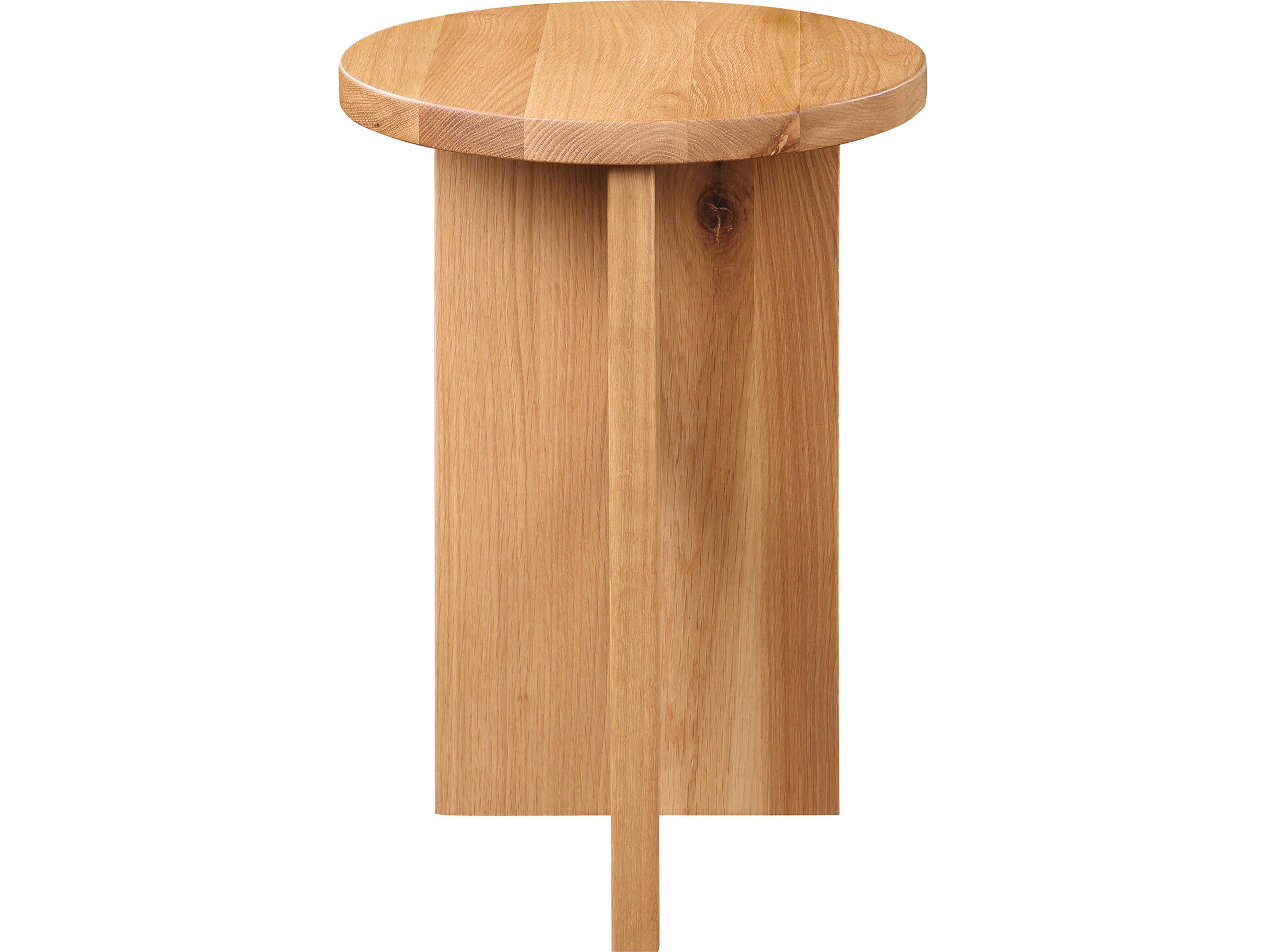 Moe's Home Grace Round Wood Natural Oak End Table