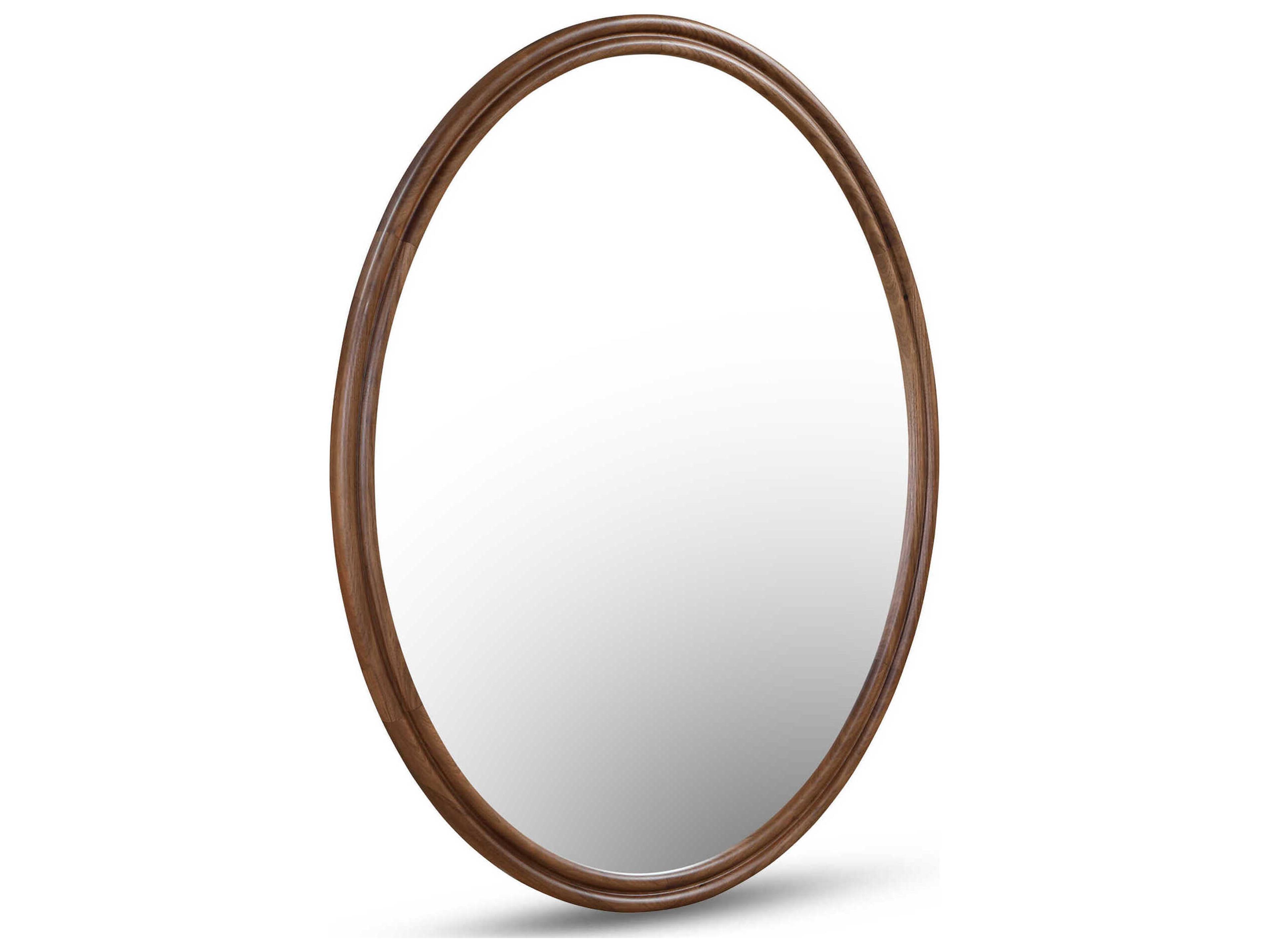 Moe's Home Alcott Natural Walnut Oval Wall Mirror
