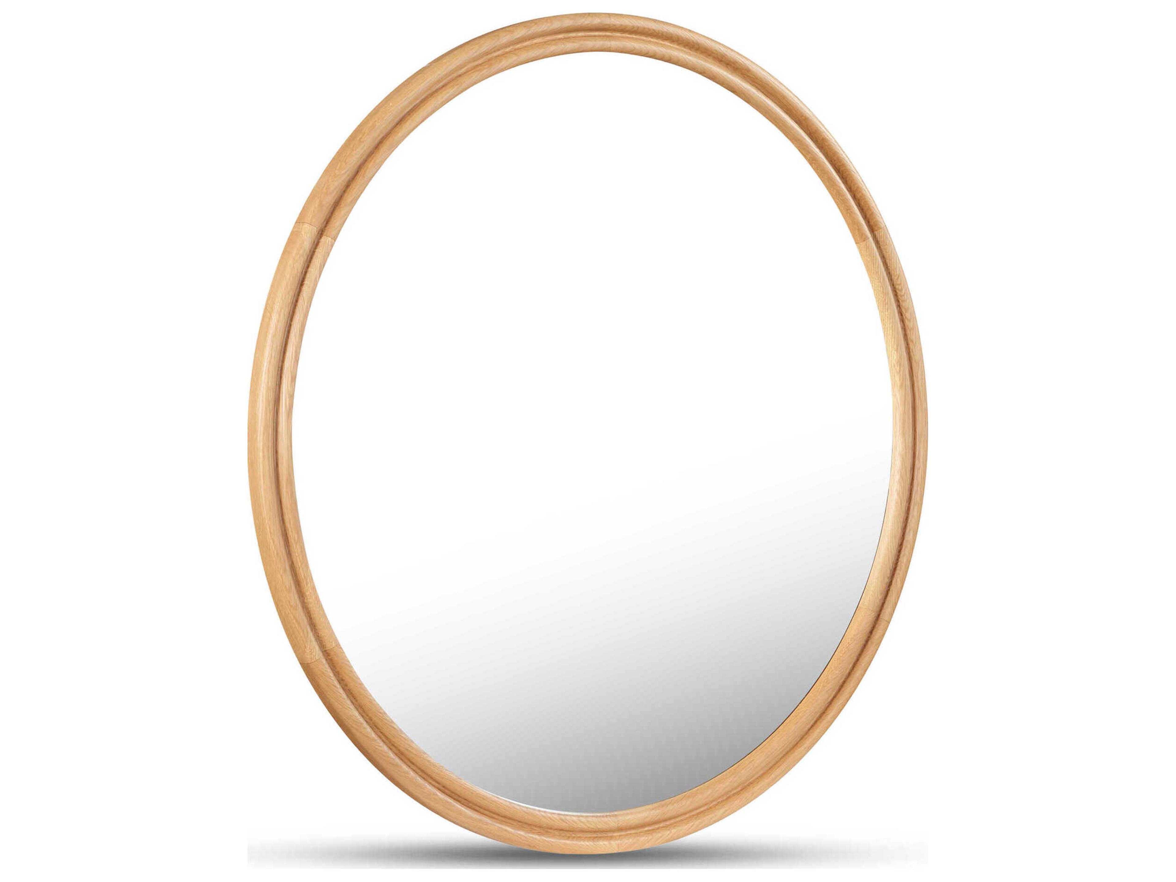 Moe's Home Alcott Natural Oak Round Wall Mirror
