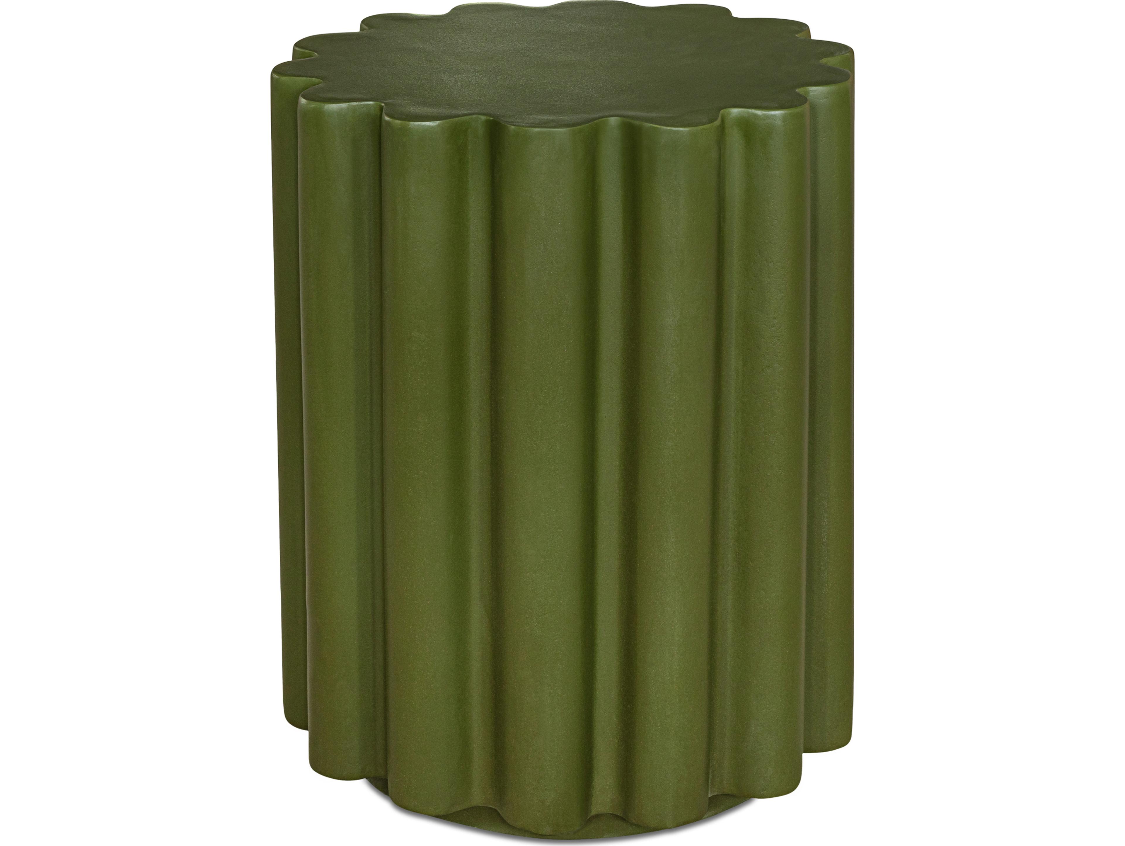 Taffy Round Concrete Green End Table