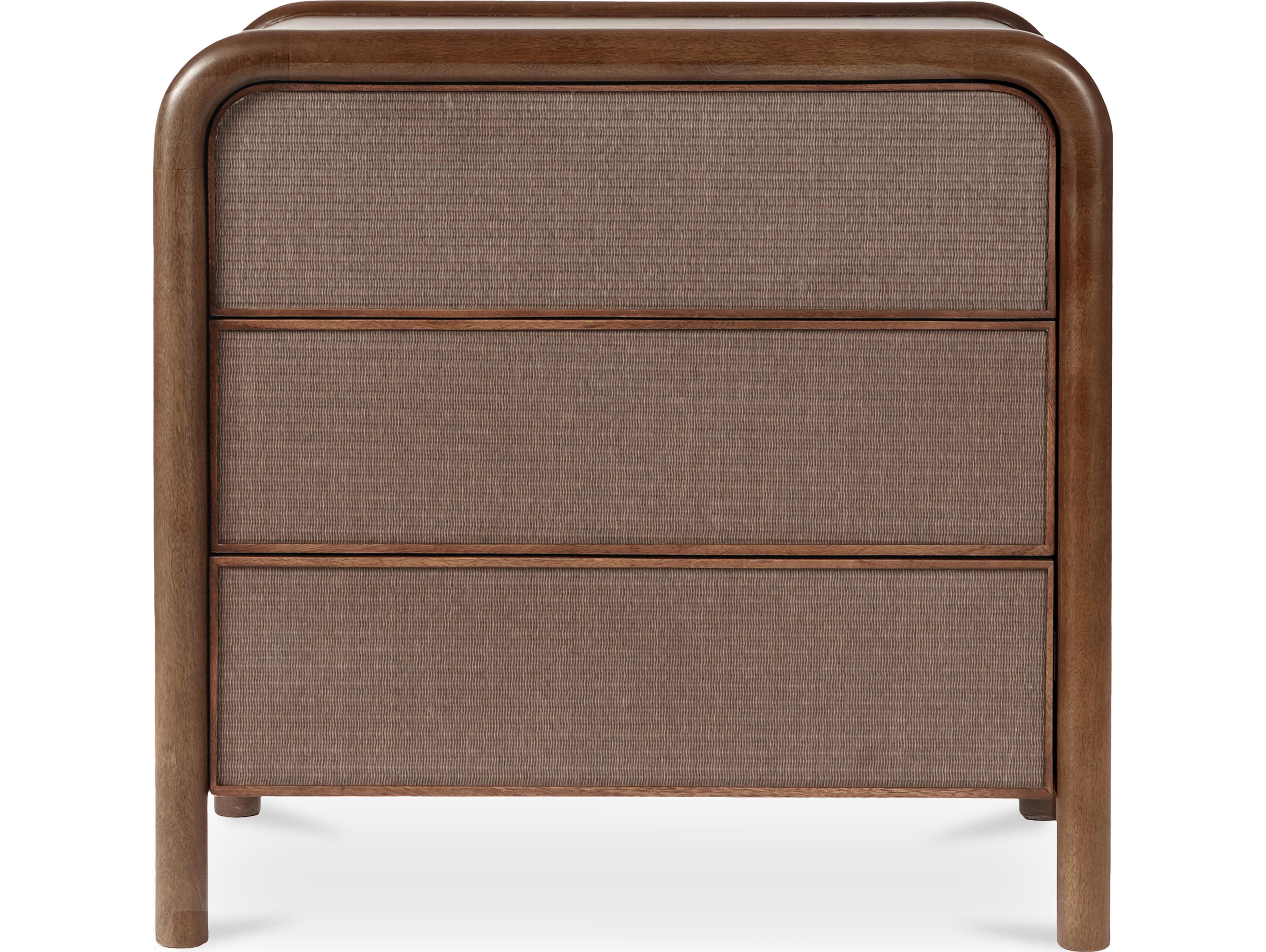 Moe's Home Rye 3 Drawer Nightstand Warm Brown