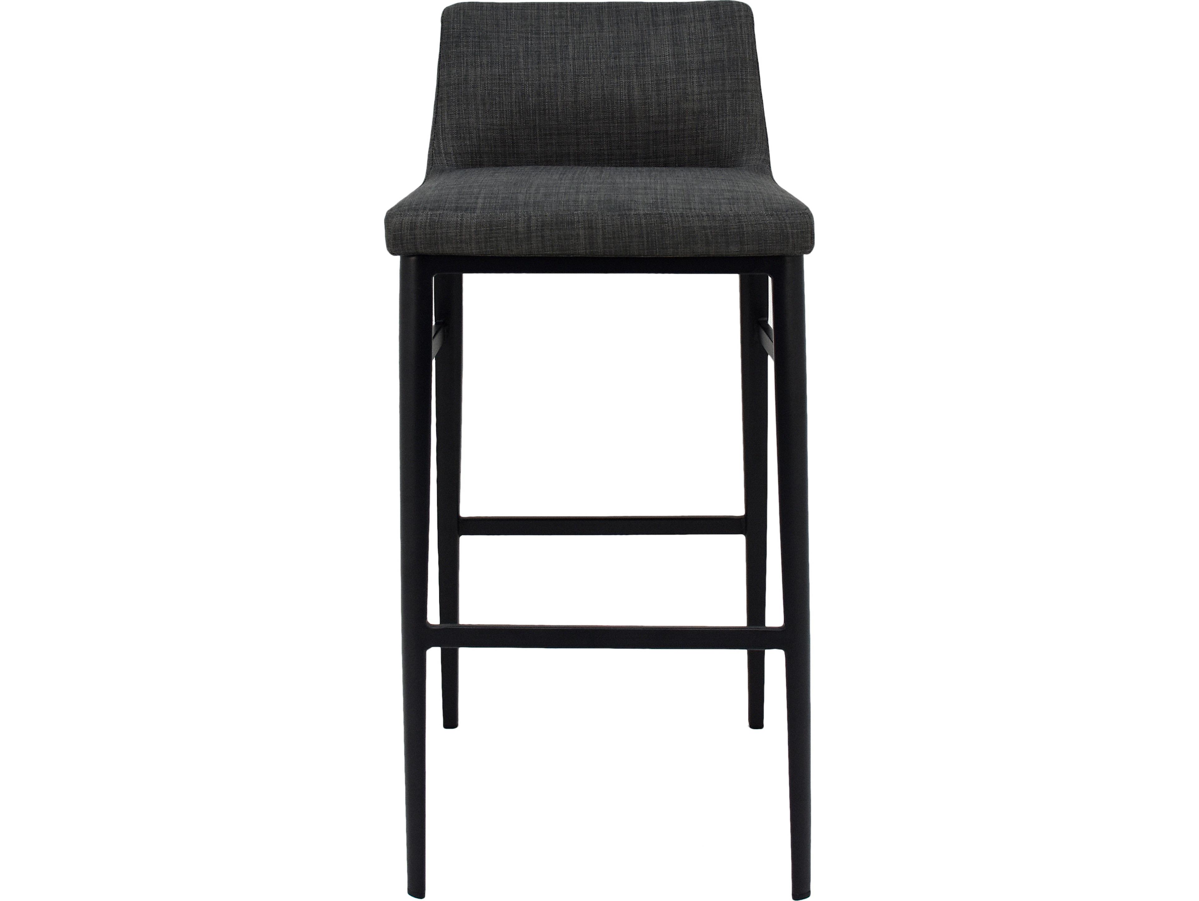 Moe's Home Upholstered Ply Wood Charcoal Grey Baron Bar Stool