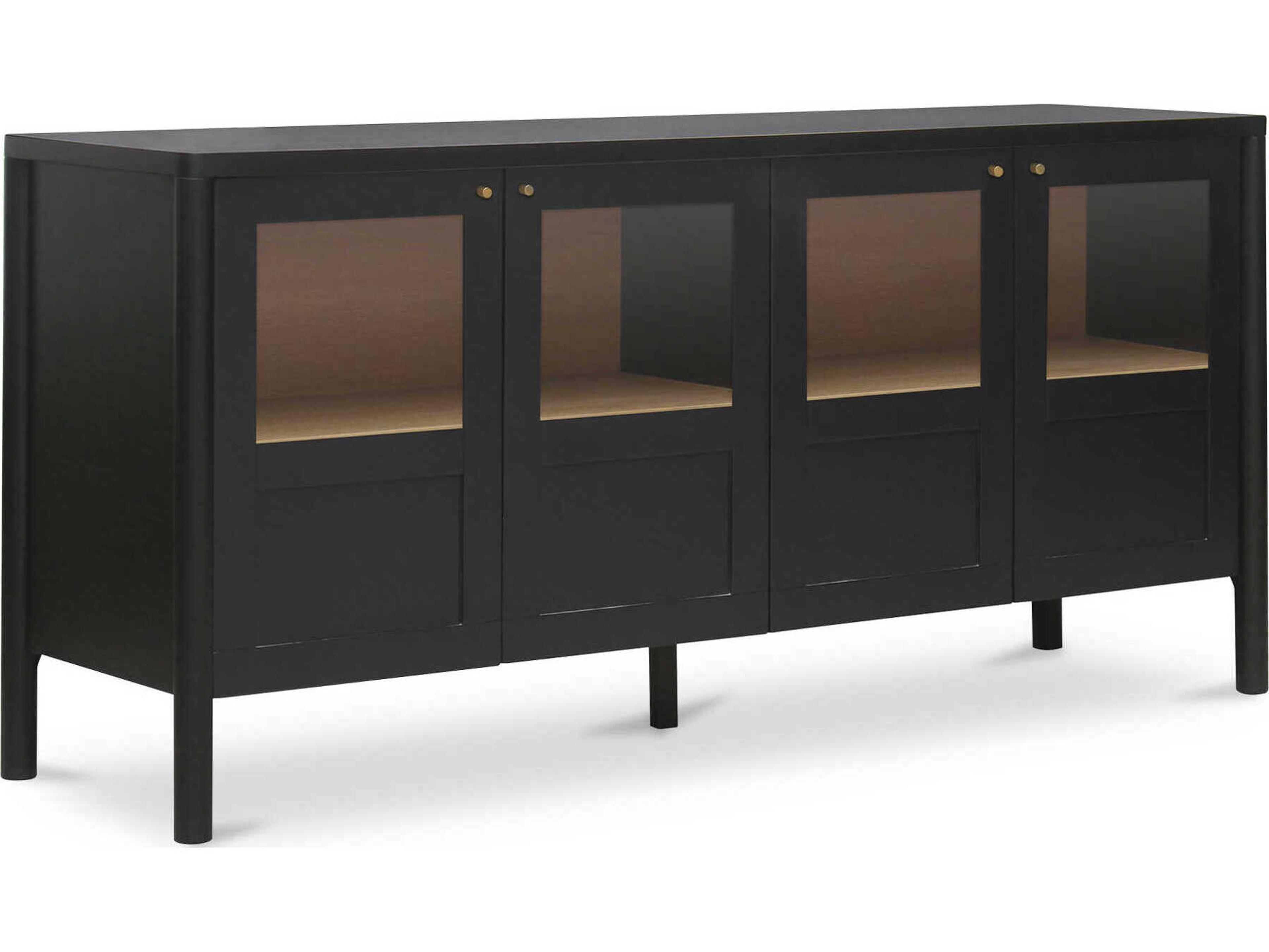 Moe's Home Hannah 72" Oak Wood Black Sideboard